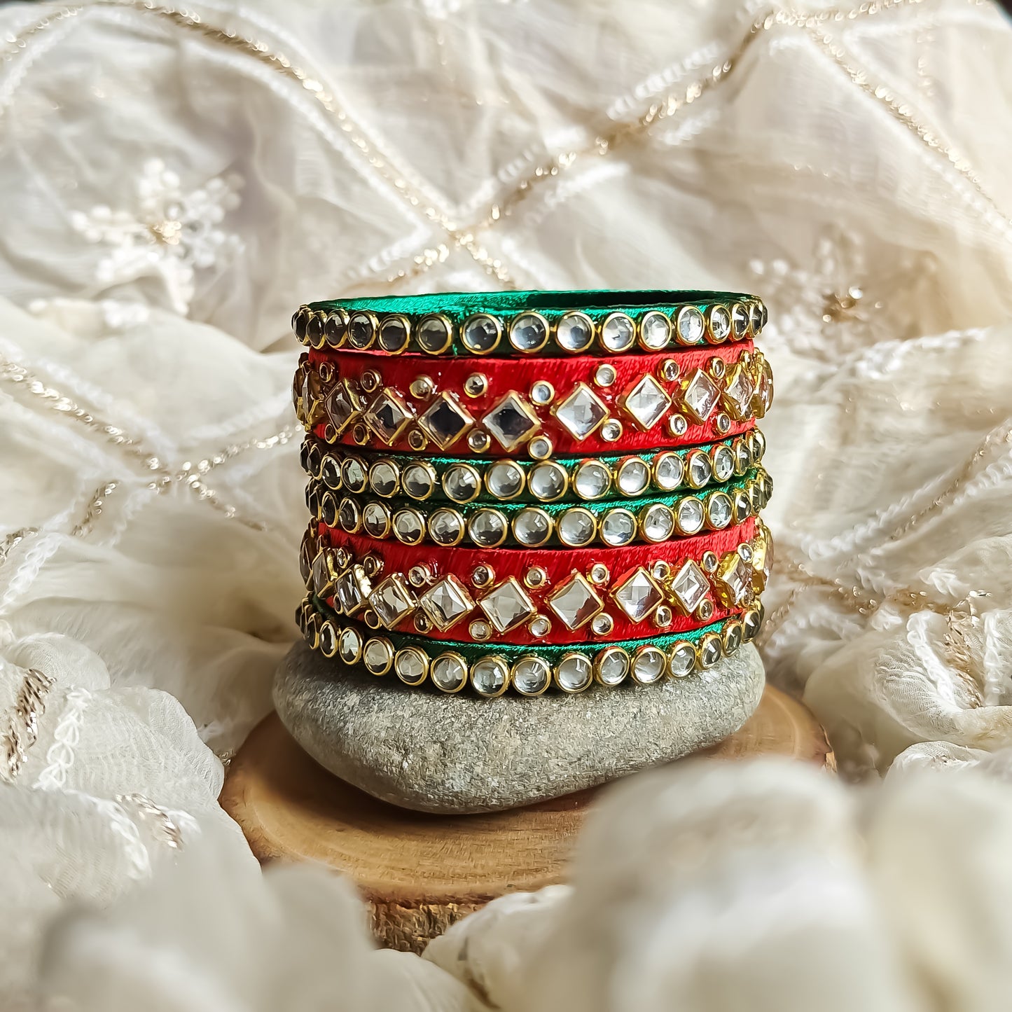 Silk Thread Bangles (Set of 6)