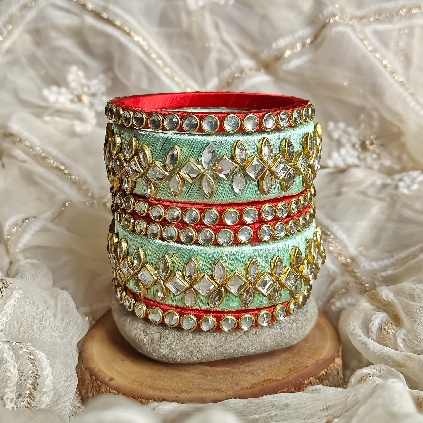 Silk Thread Bangles (Set of 6)