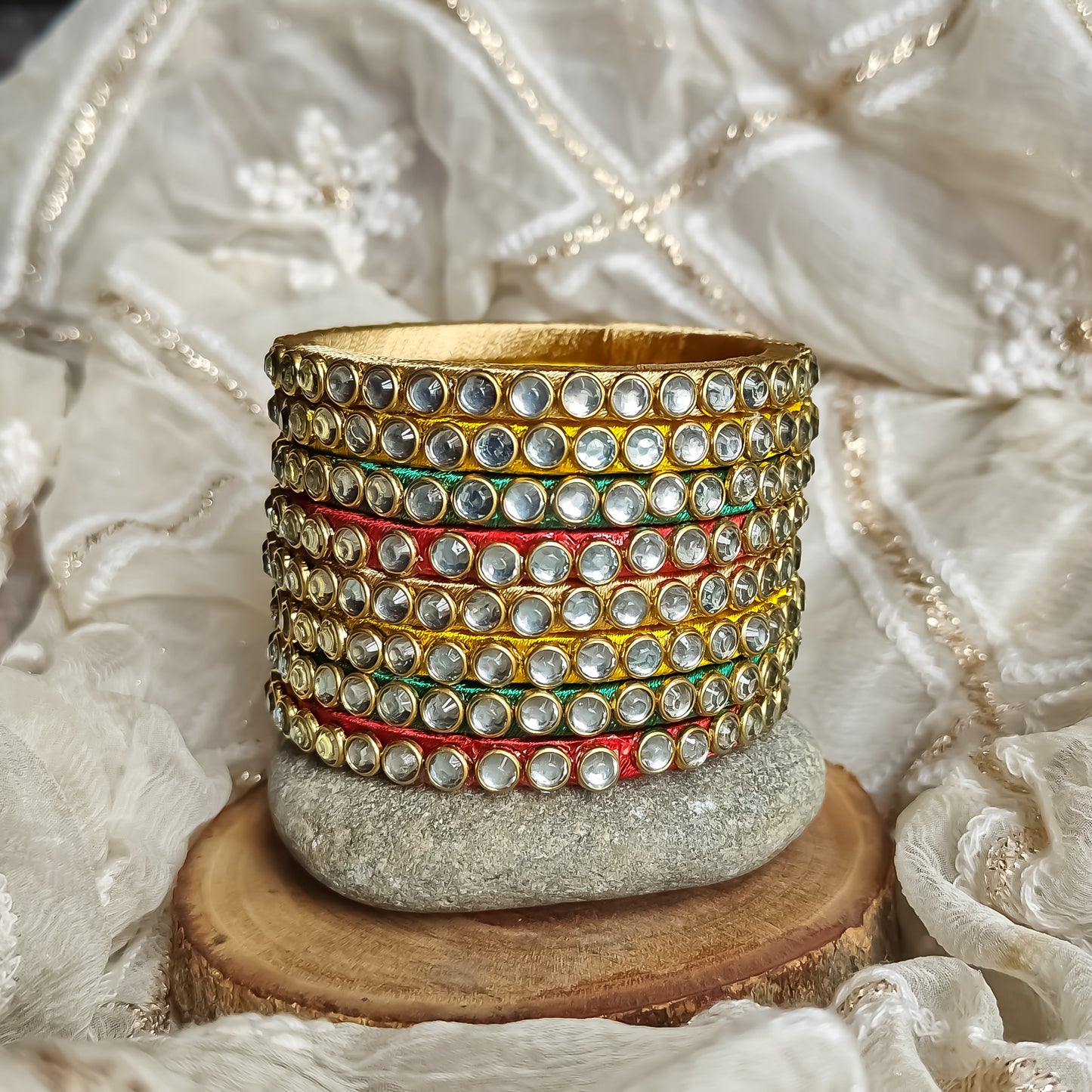 Silk Thread Bangles (Set of 8)