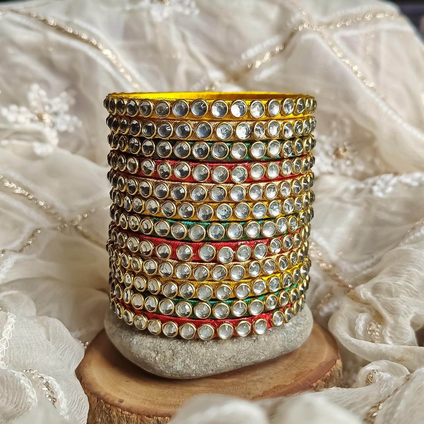 Silk Thread Bangles (Set of 12)