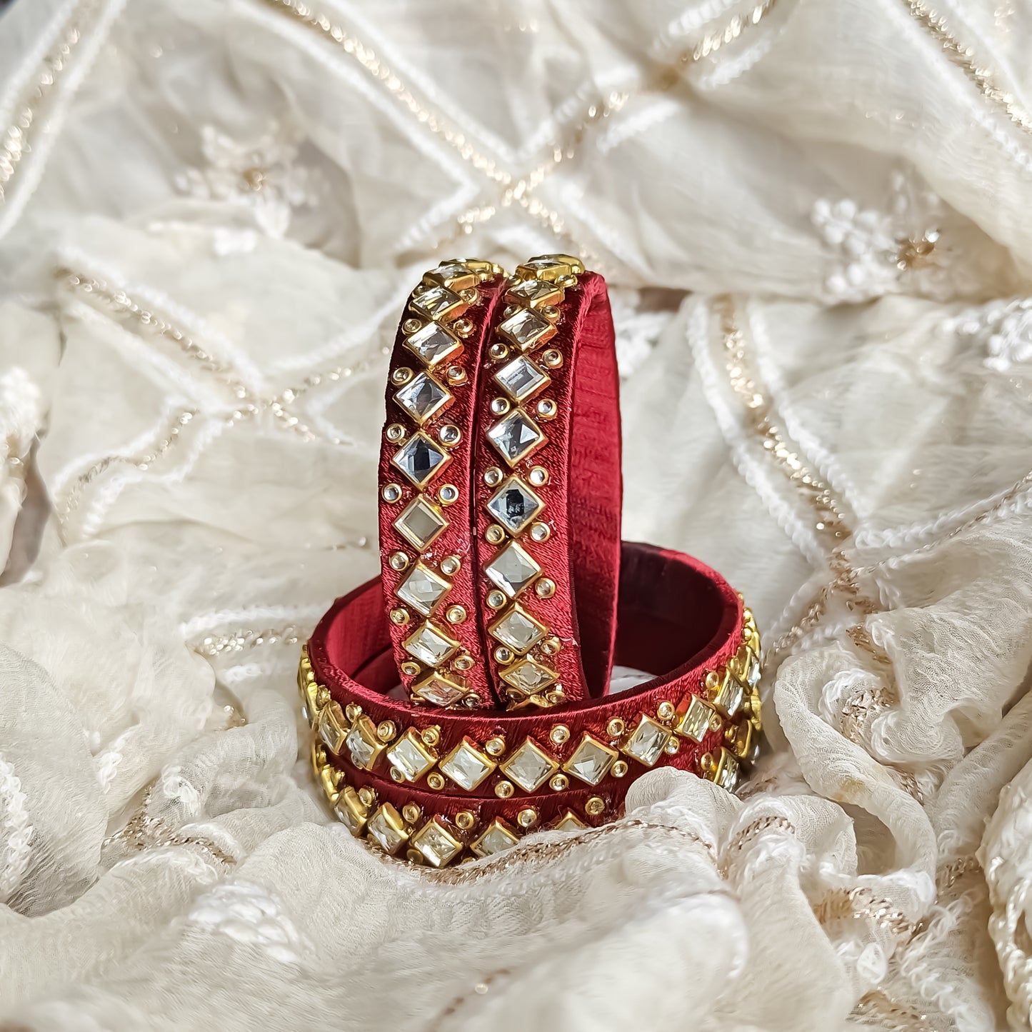 Silk Thread Bangles (Set of 4)