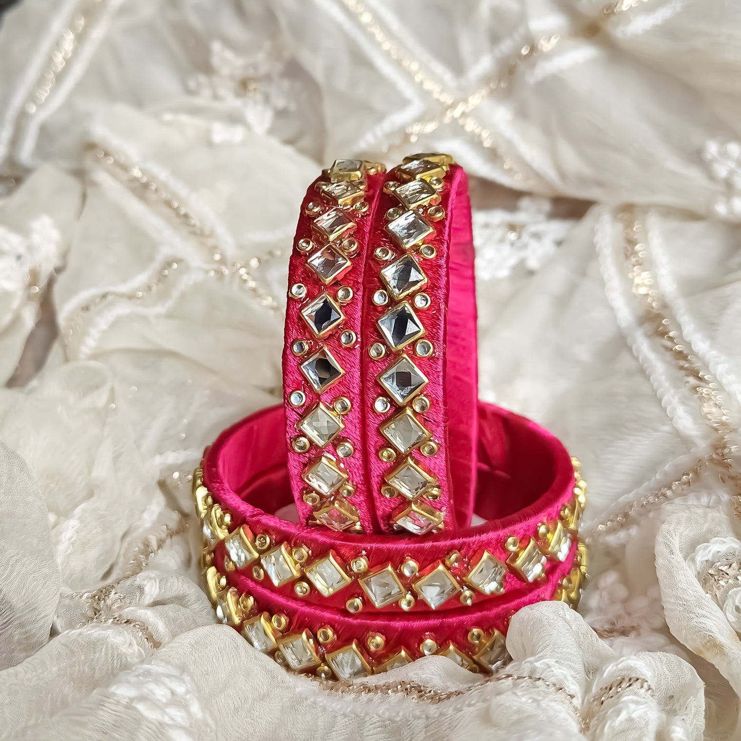 Silk Thread Bangles (Set of 4)