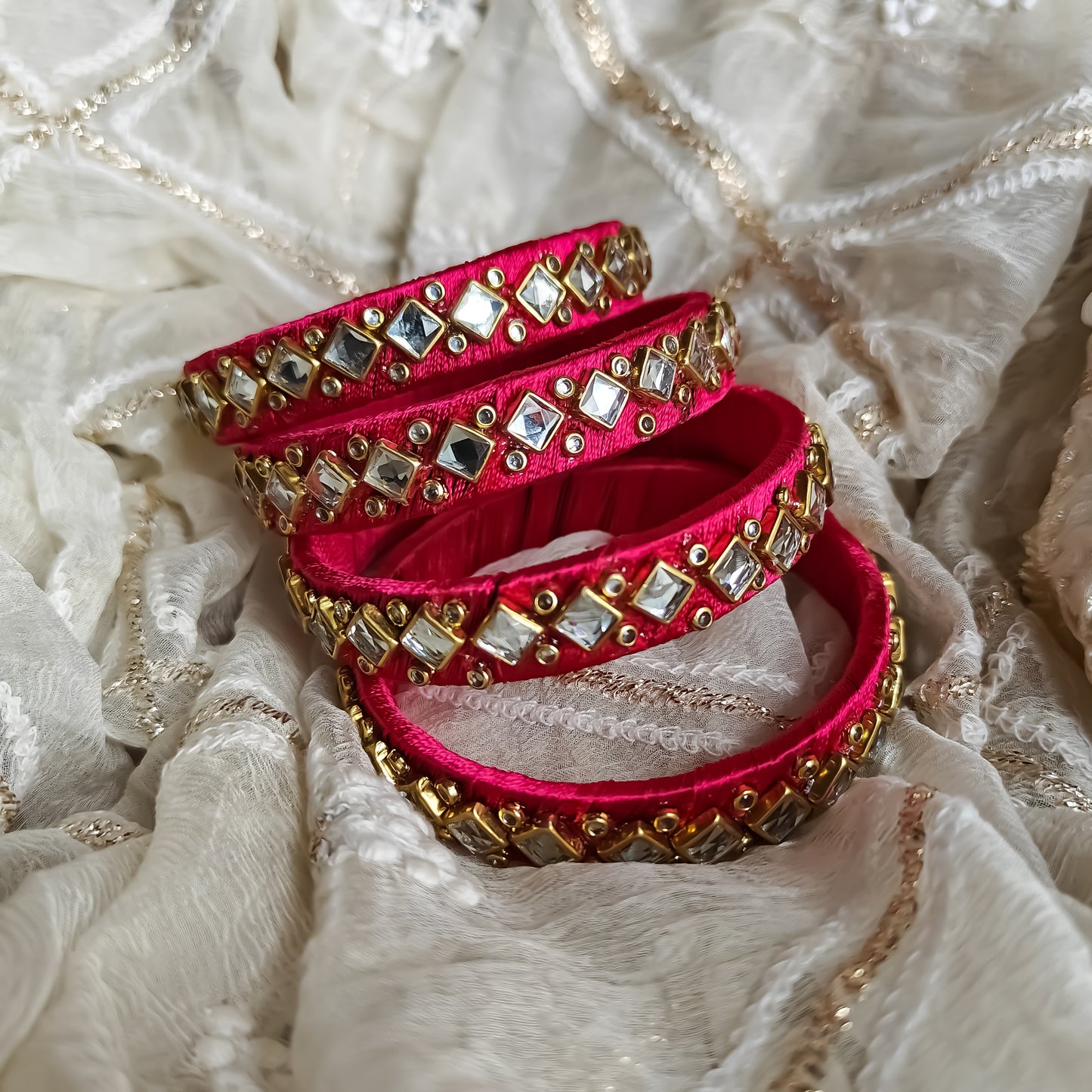 Silk Thread Bangles (Set of 4)