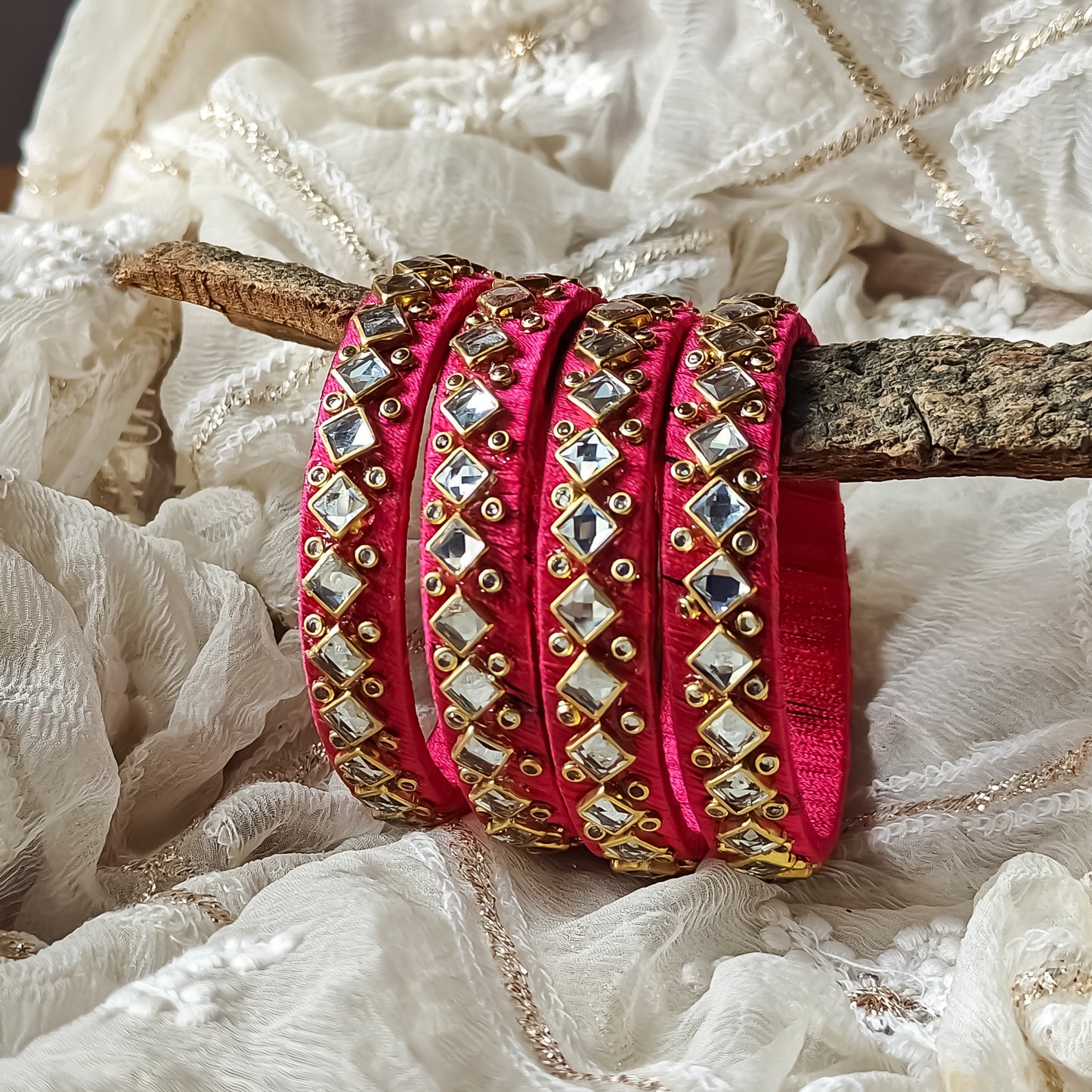 Silk Thread Bangles (Set of 4)