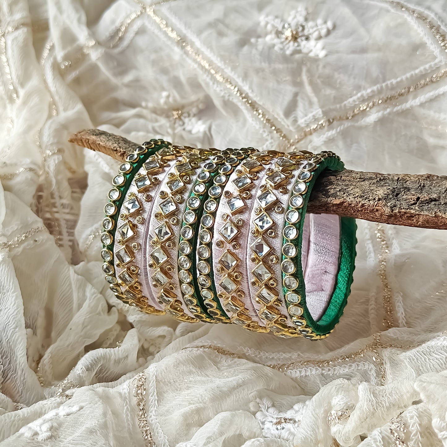 Silk Thread Bangles (Set of 8)
