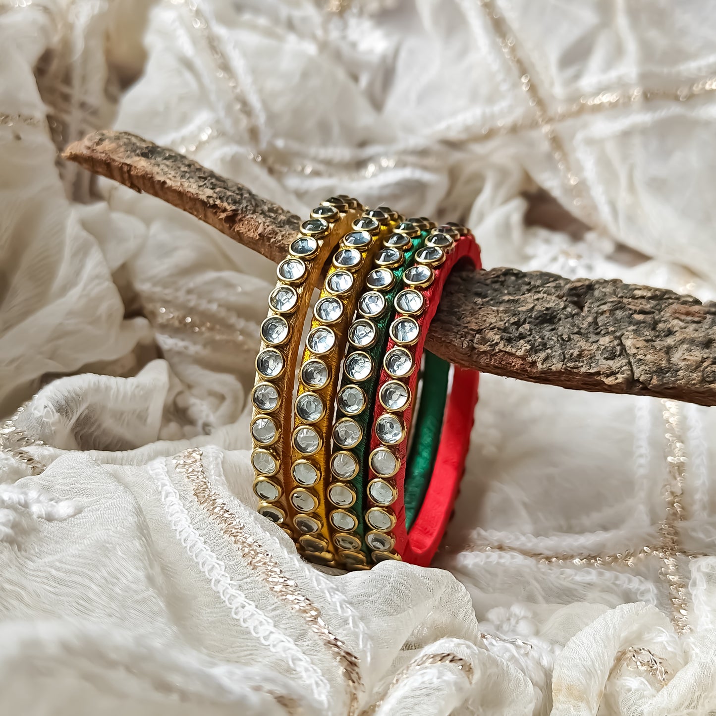 Silk Thread Bangles (Set of 4)