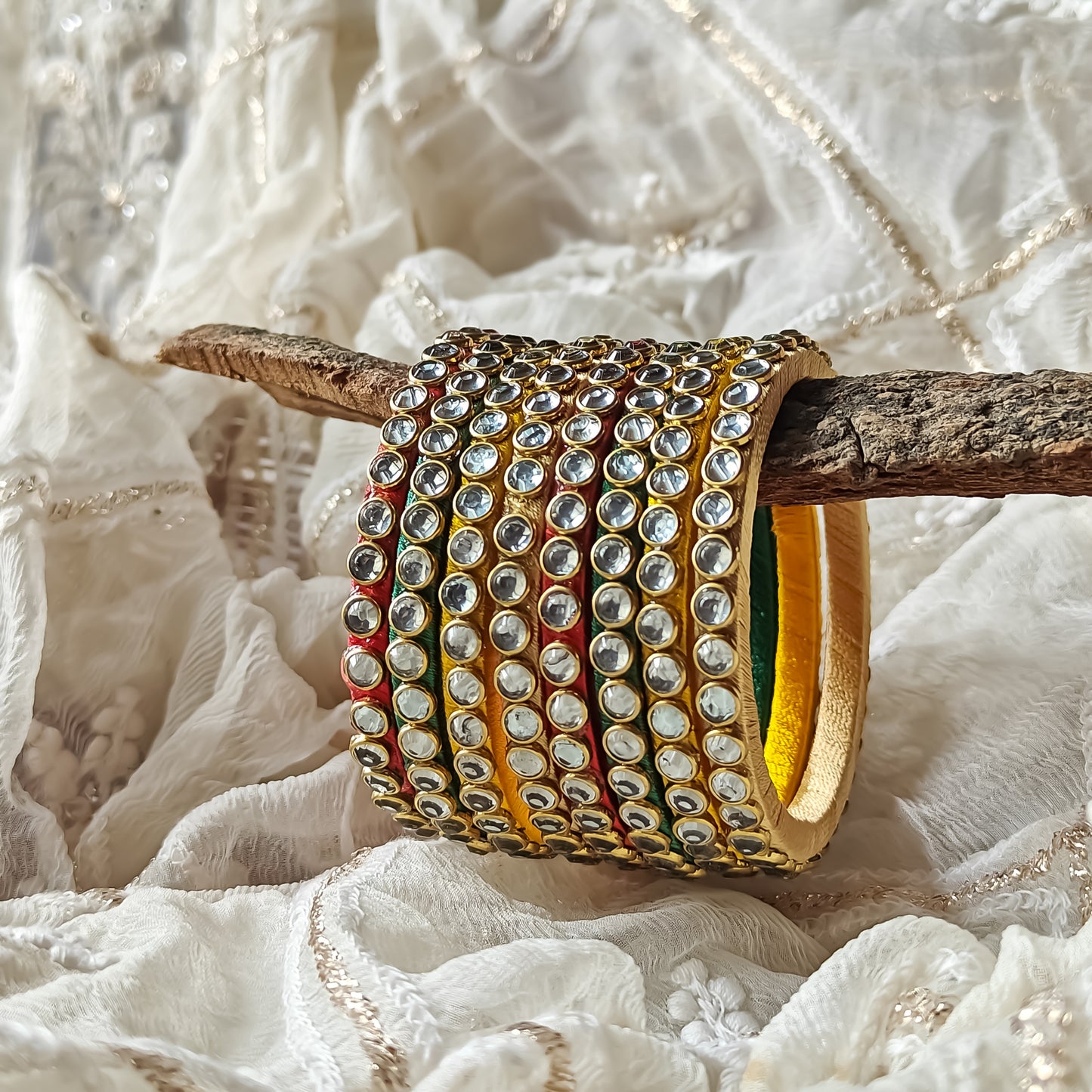 Silk Thread Bangles (Set of 8)