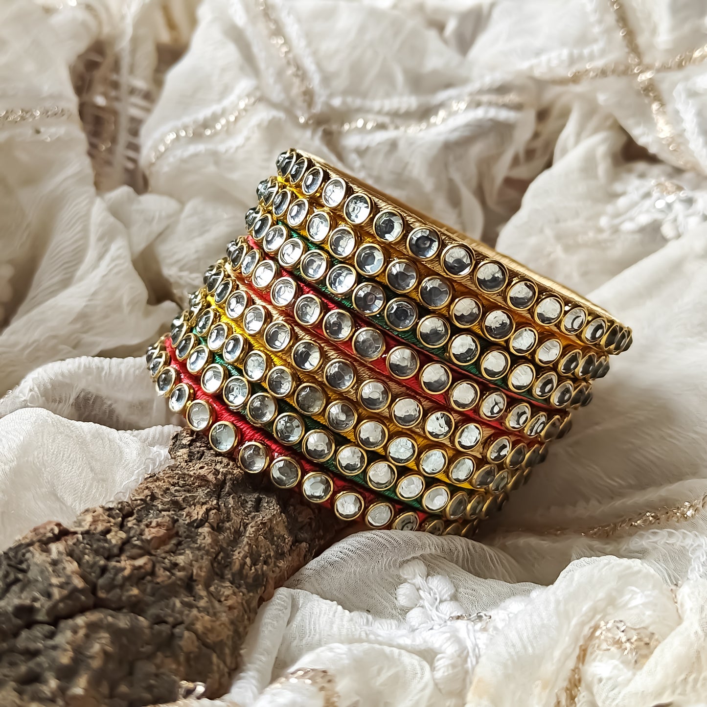 Silk Thread Bangles (Set of 8)