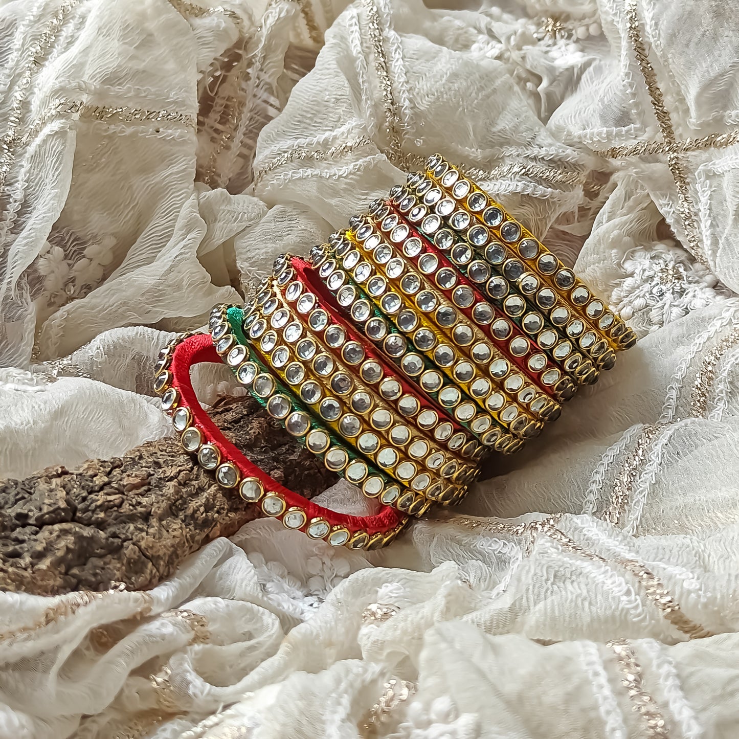 Silk Thread Bangles (Set of 12)