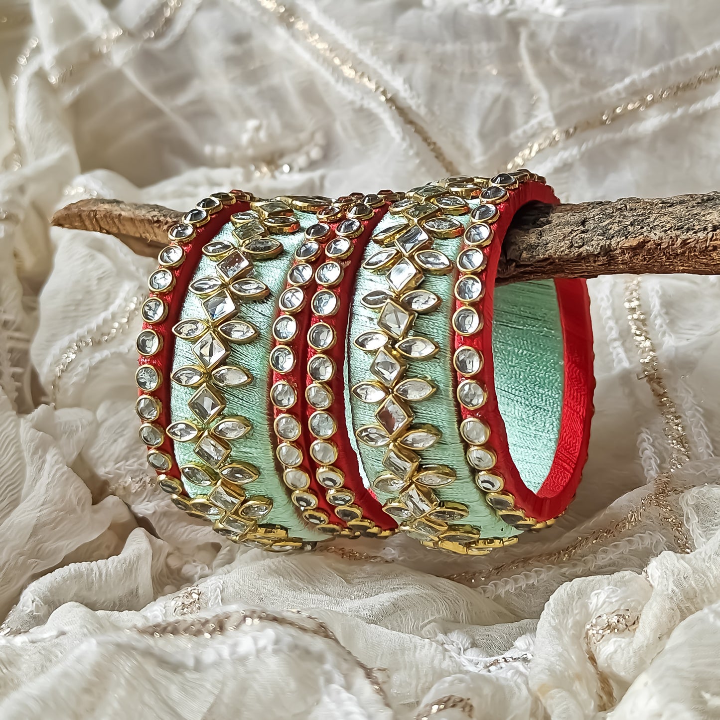 Silk Thread Bangles (Set of 6)
