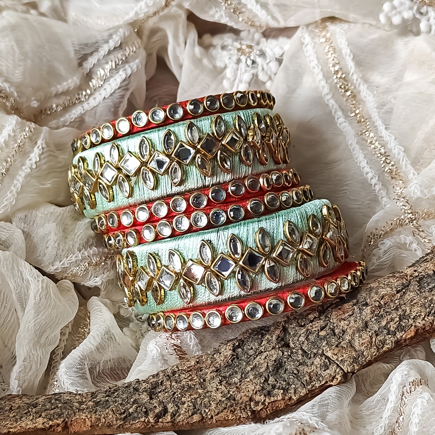 Silk Thread Bangles (Set of 6)