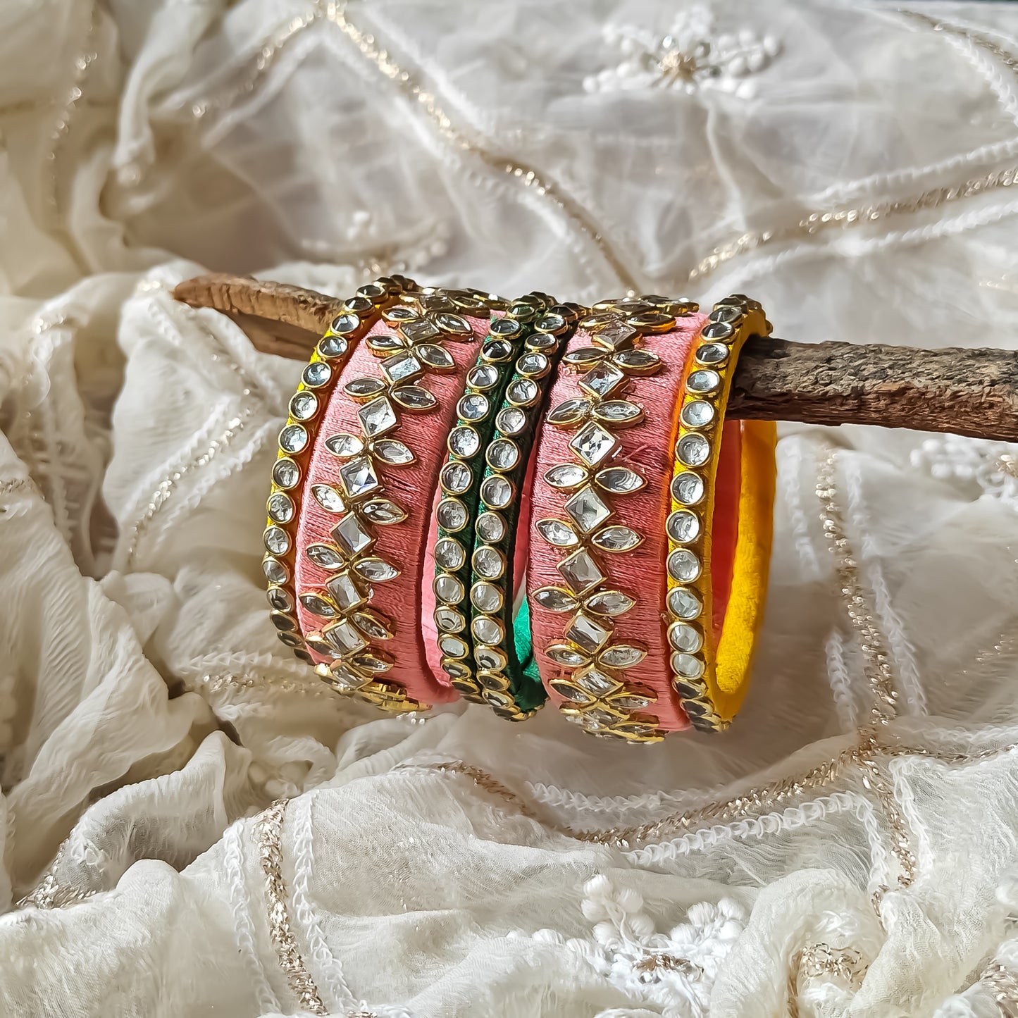 Silk Thread Bangles (Set of 6)