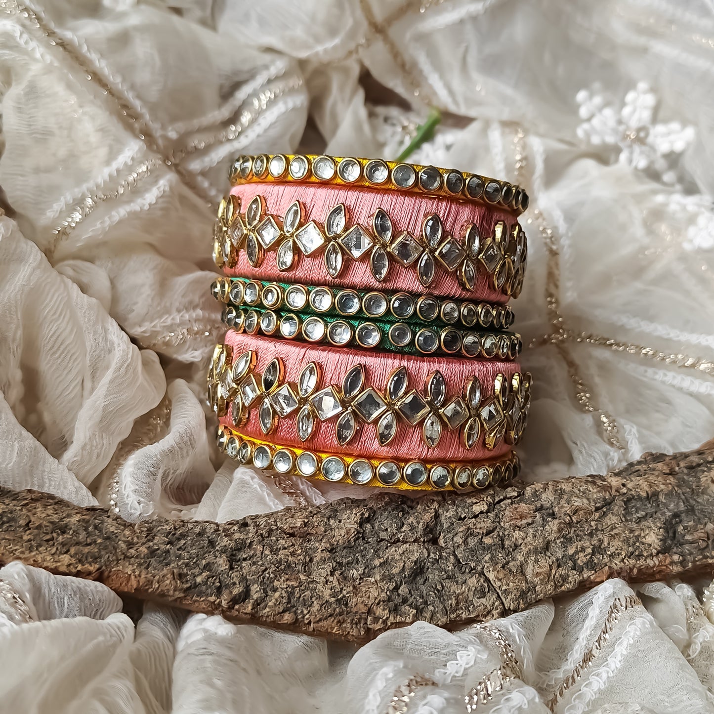 Silk Thread Bangles (Set of 6)