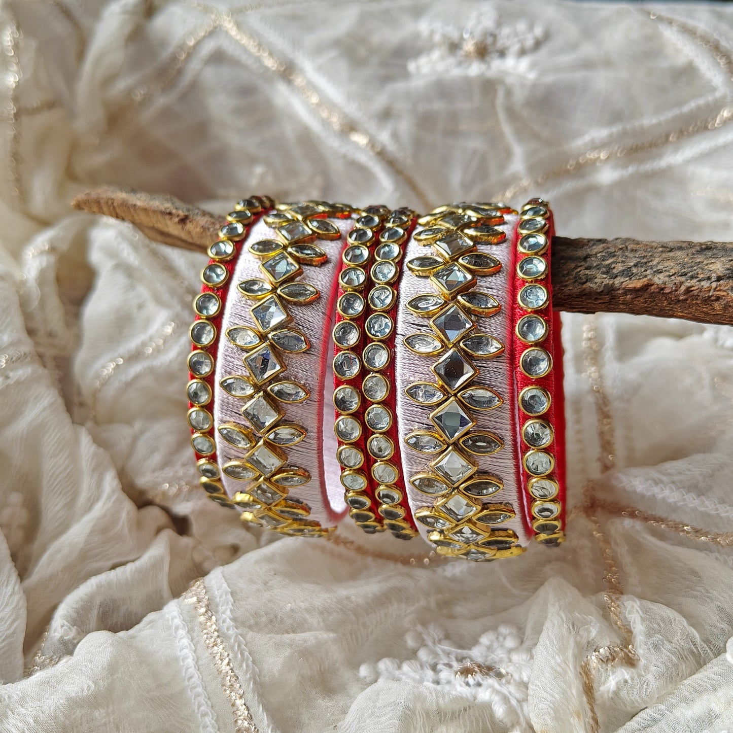 Silk Thread Bangles (Set of 6)