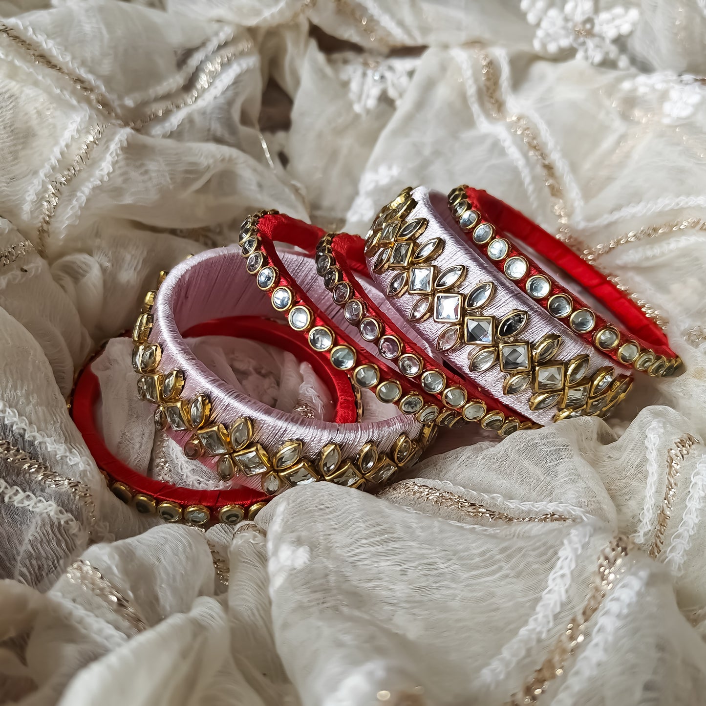 Silk Thread Bangles (Set of 6)