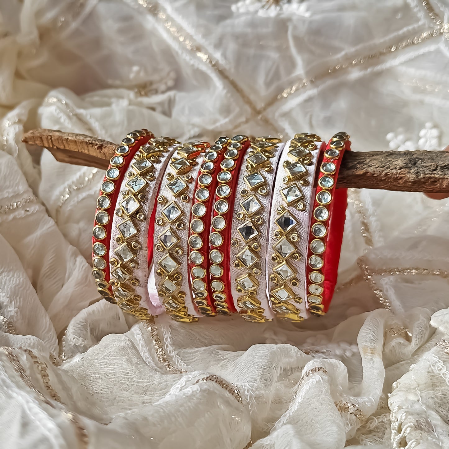 Silk Thread Bangles (Set of 8)
