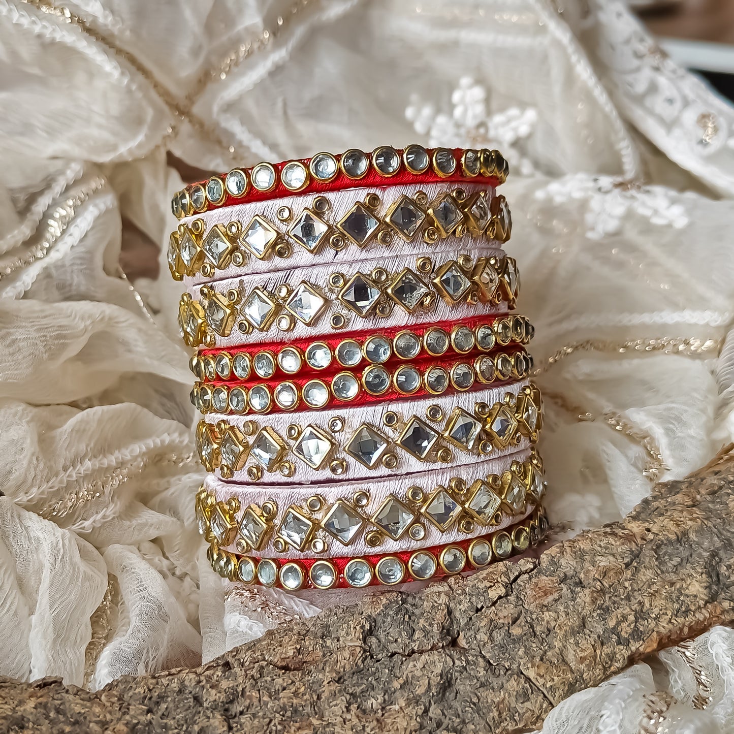 Silk Thread Bangles (Set of 8)