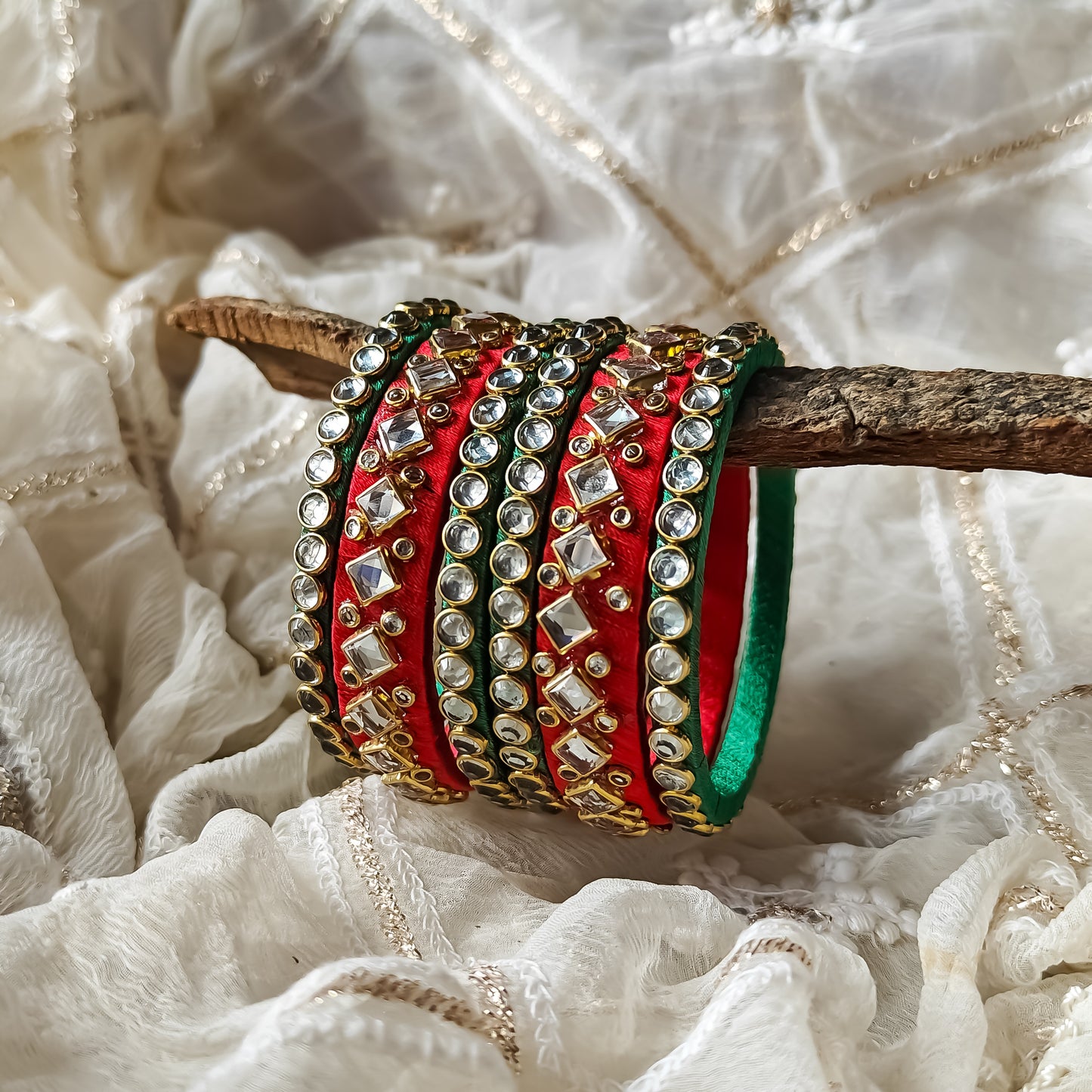 Silk Thread Bangles (Set of 6)