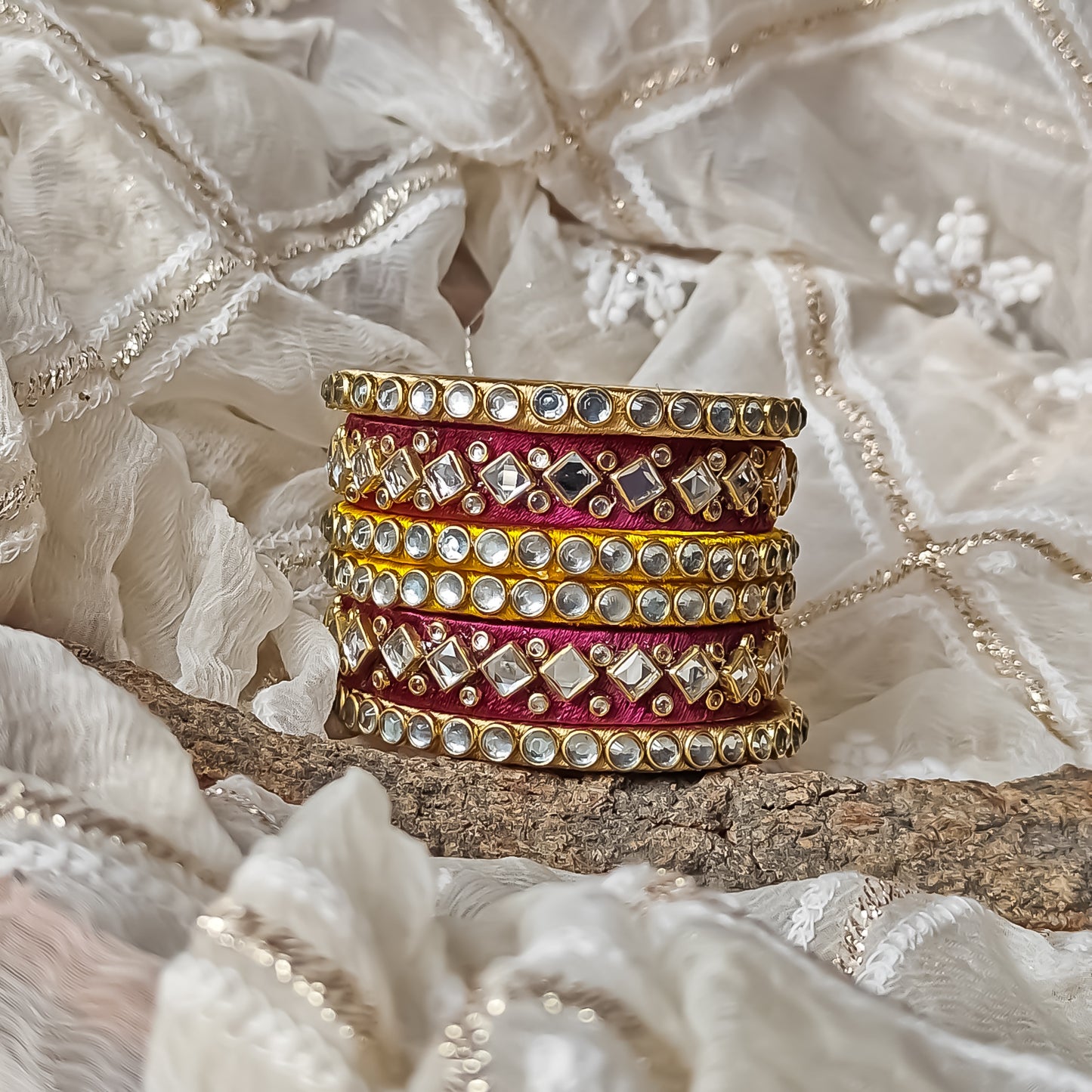 Silk Thread Bangles (Set of 6)