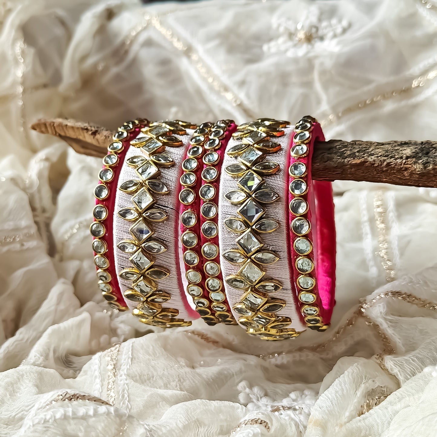 Silk Thread Bangles (Set of 6)