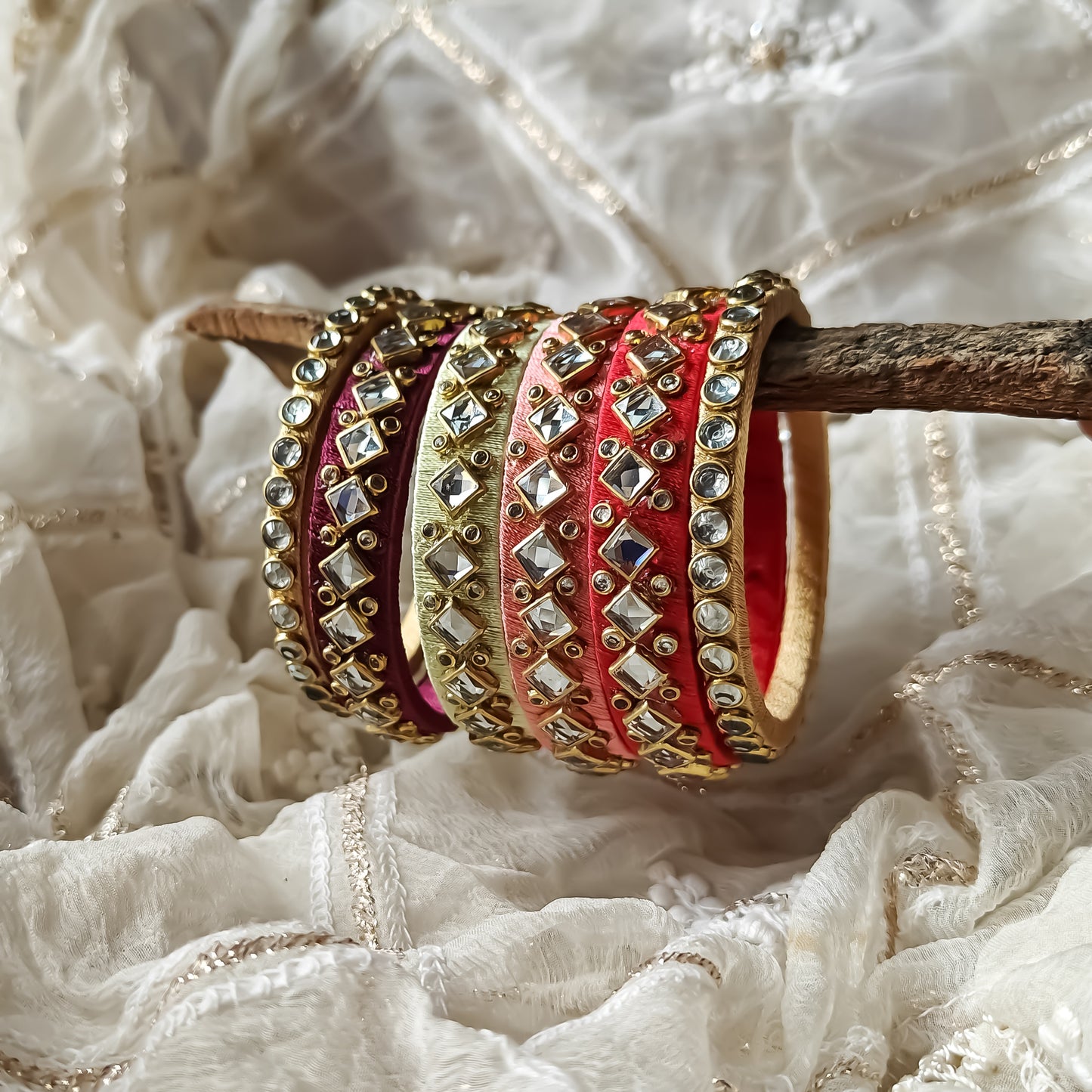 Silk Thread Bangles (Set of 6)