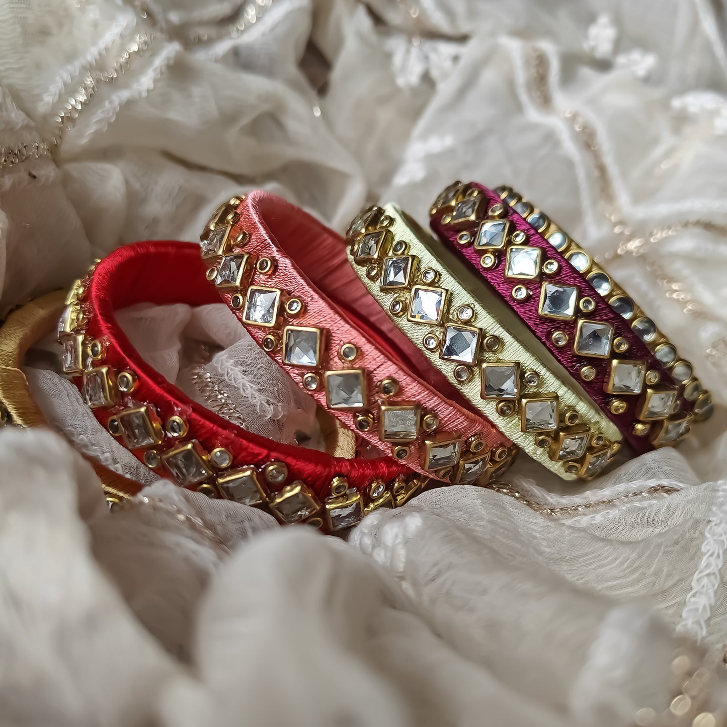 Silk Thread Bangles (Set of 6)