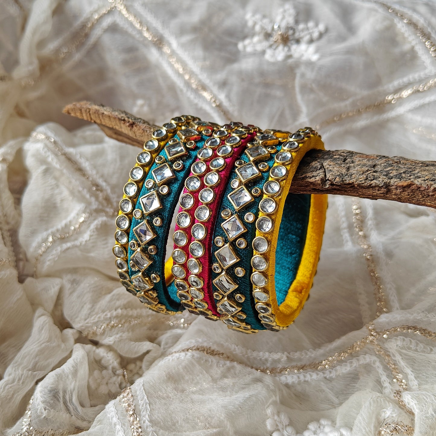 Silk Thread Bangles (Set of 6)