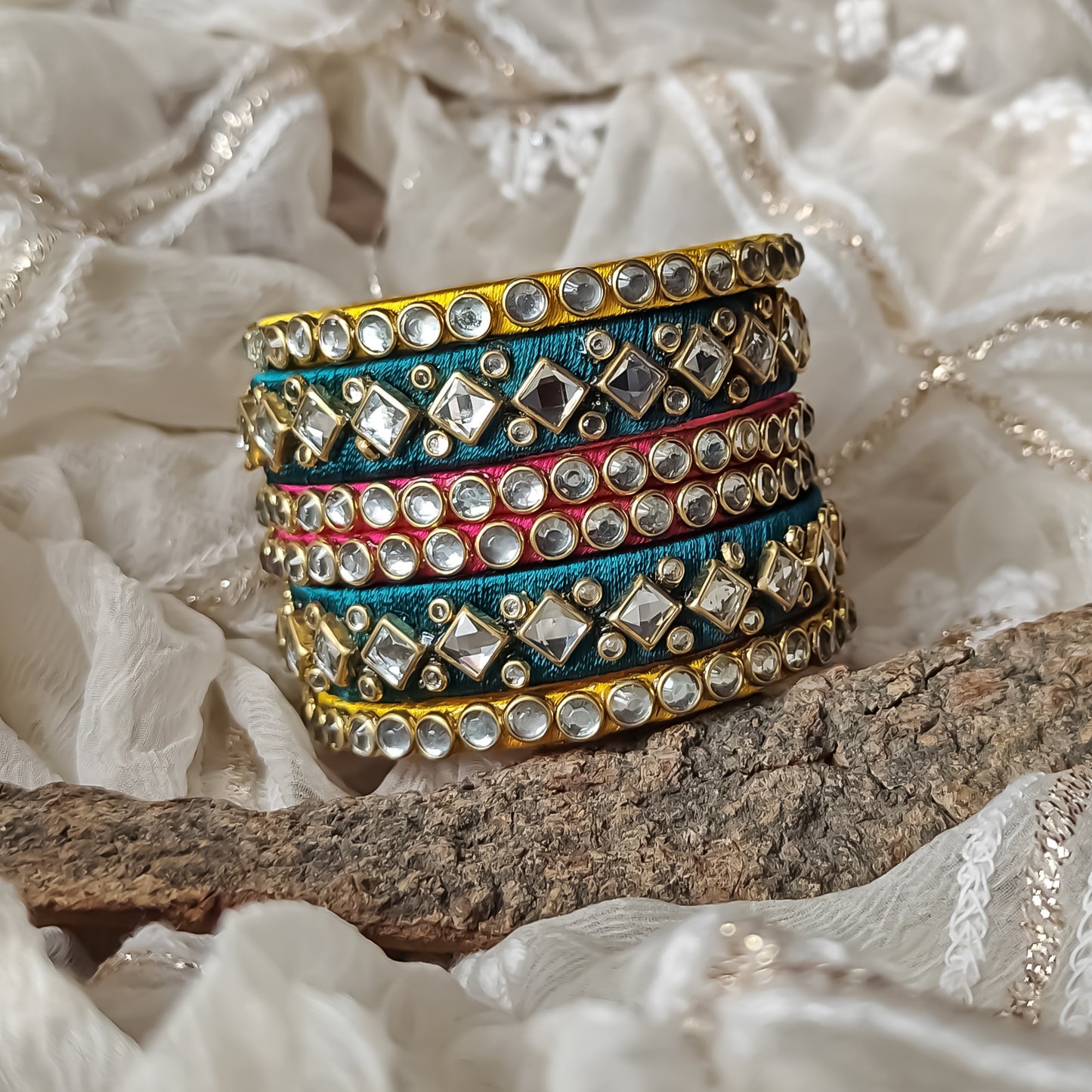 Silk Thread Bangles (Set of 6)