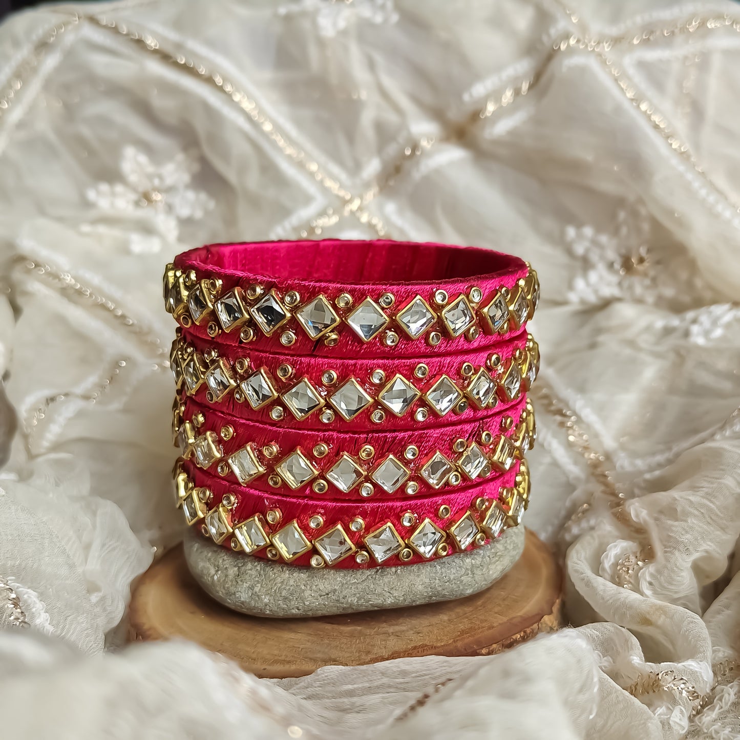 Silk Thread Bangles (Set of 4)