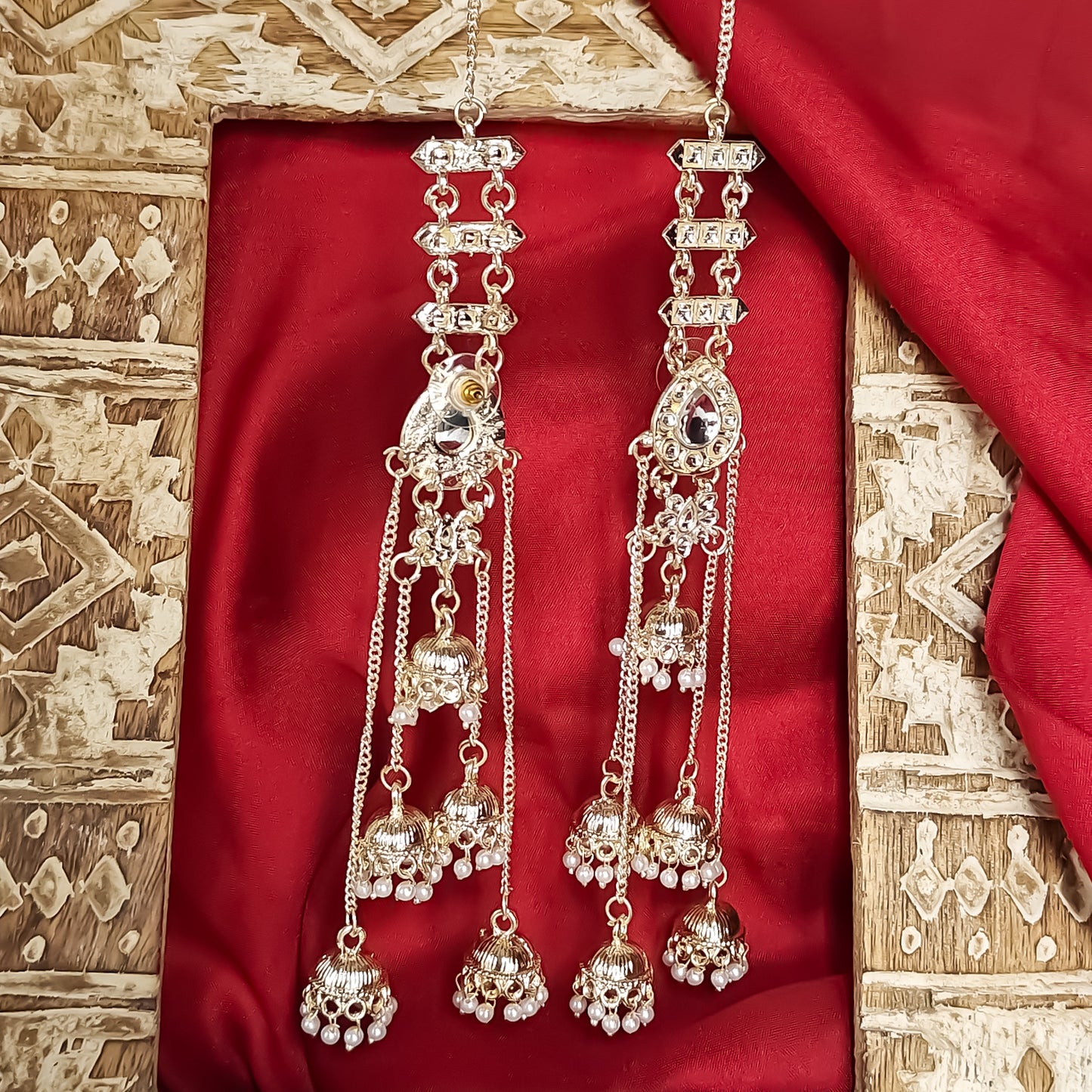 Nakshi Golden Jhumka Earrings with Sahara