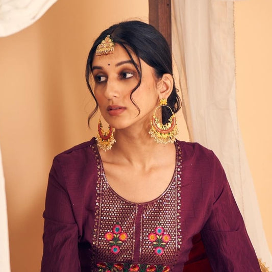 Netra Golden Chandbali Earrings
