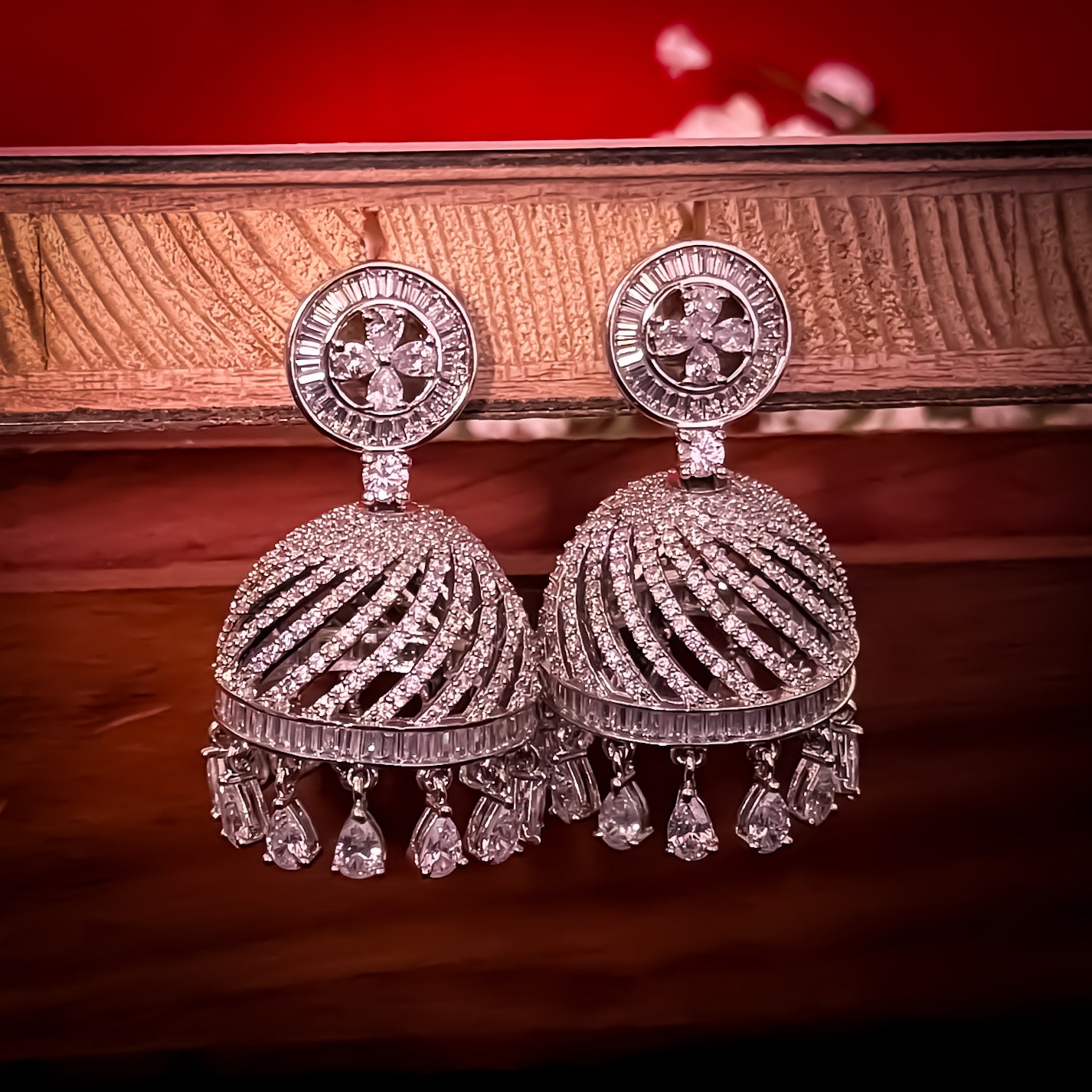 Gizelle American Diamond Revolving Jhumka Earring
