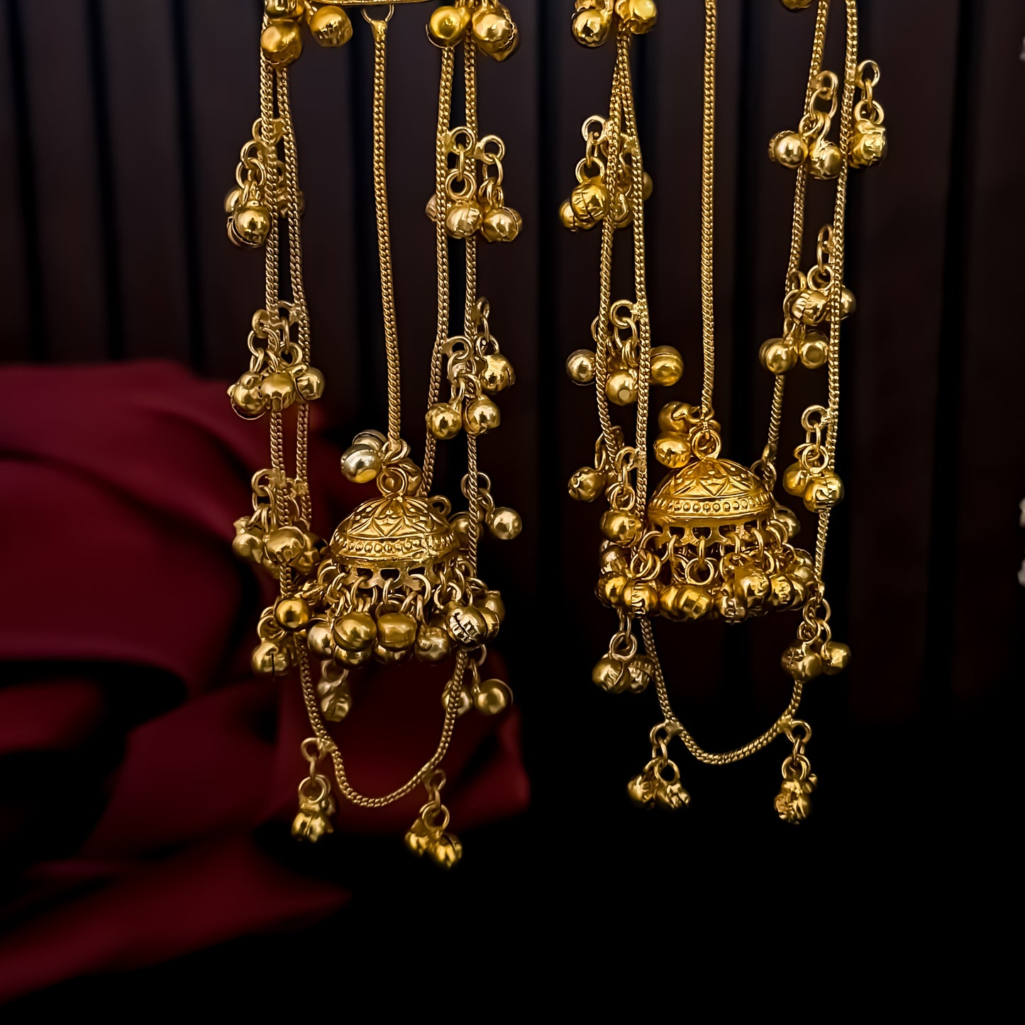 Zareen Kashmiri Brass Dejhoor Ghungroo Jhumka Earrings - Green