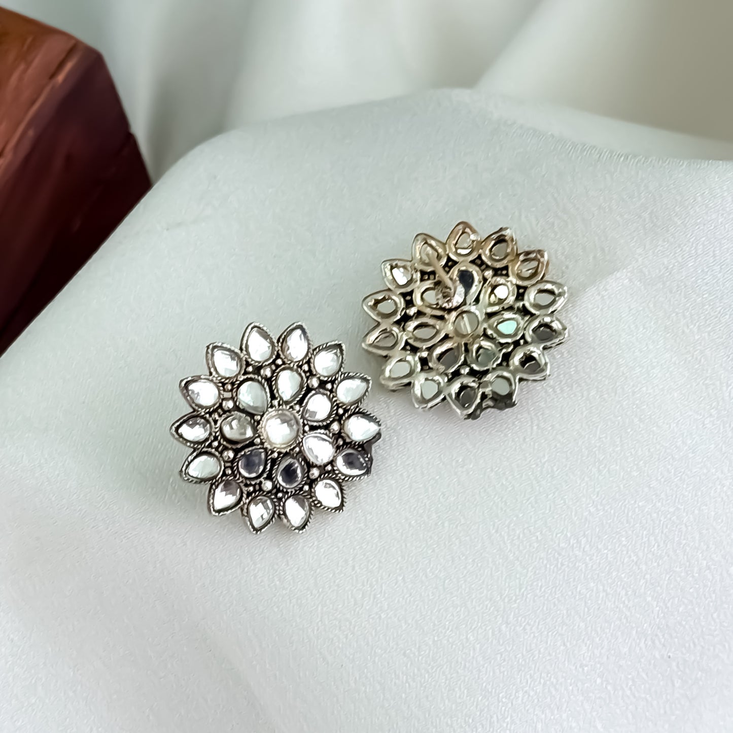 Mihika Oxidised Round Stud Earrings