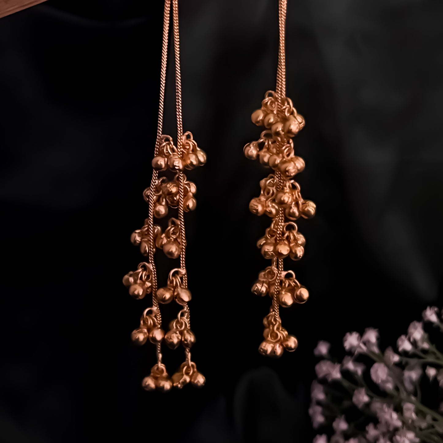 Priyati Kashmiri Brass Dejhoor Ghungroo Jhumka Earrings - Green