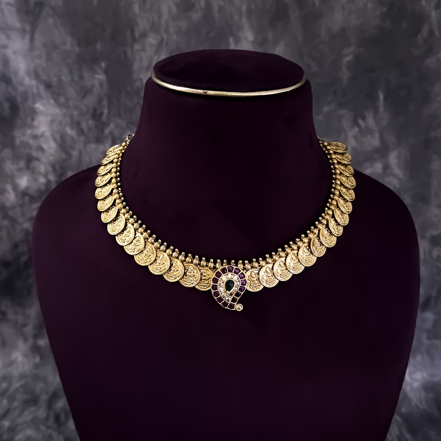 Kemp Coin Kasumala AD Necklace Set - Golden