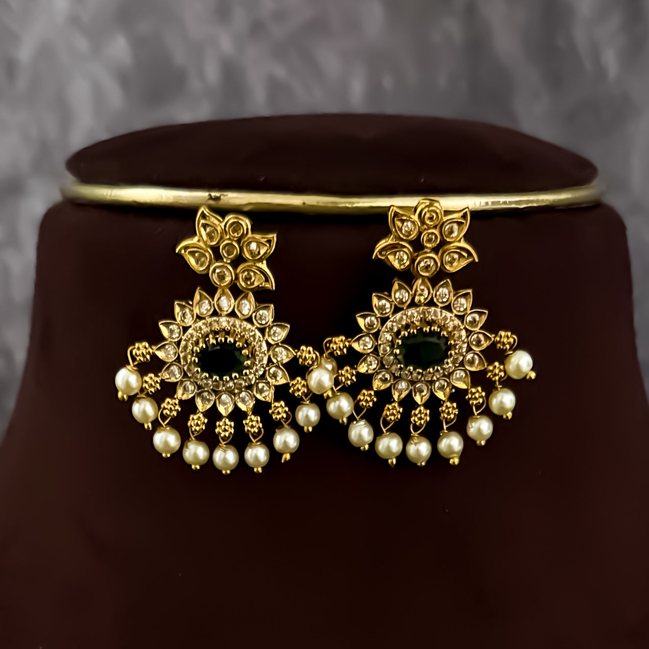 Pritika Temple AD Necklace Set - Green