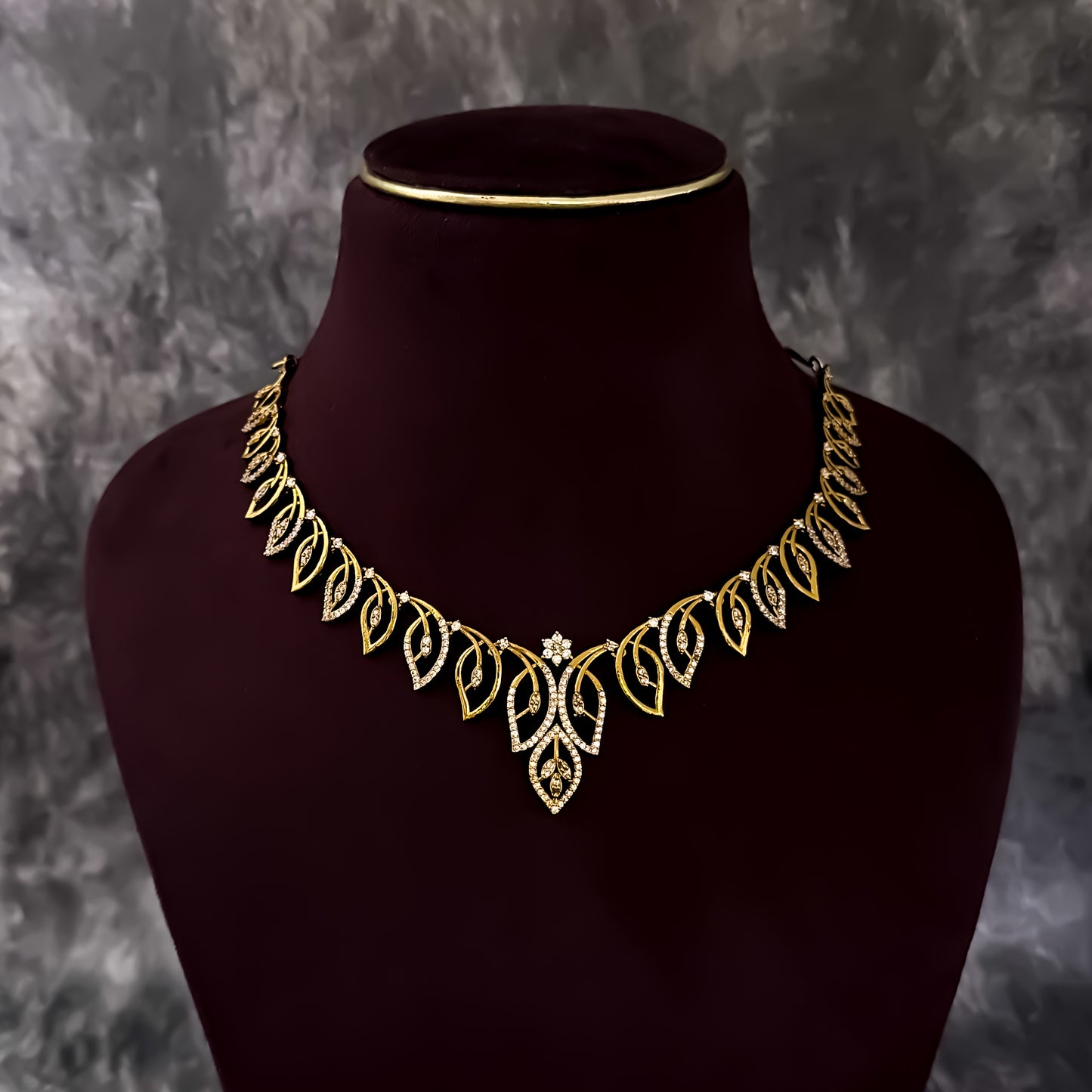 Aleena Temple AD Necklace Set - Golden