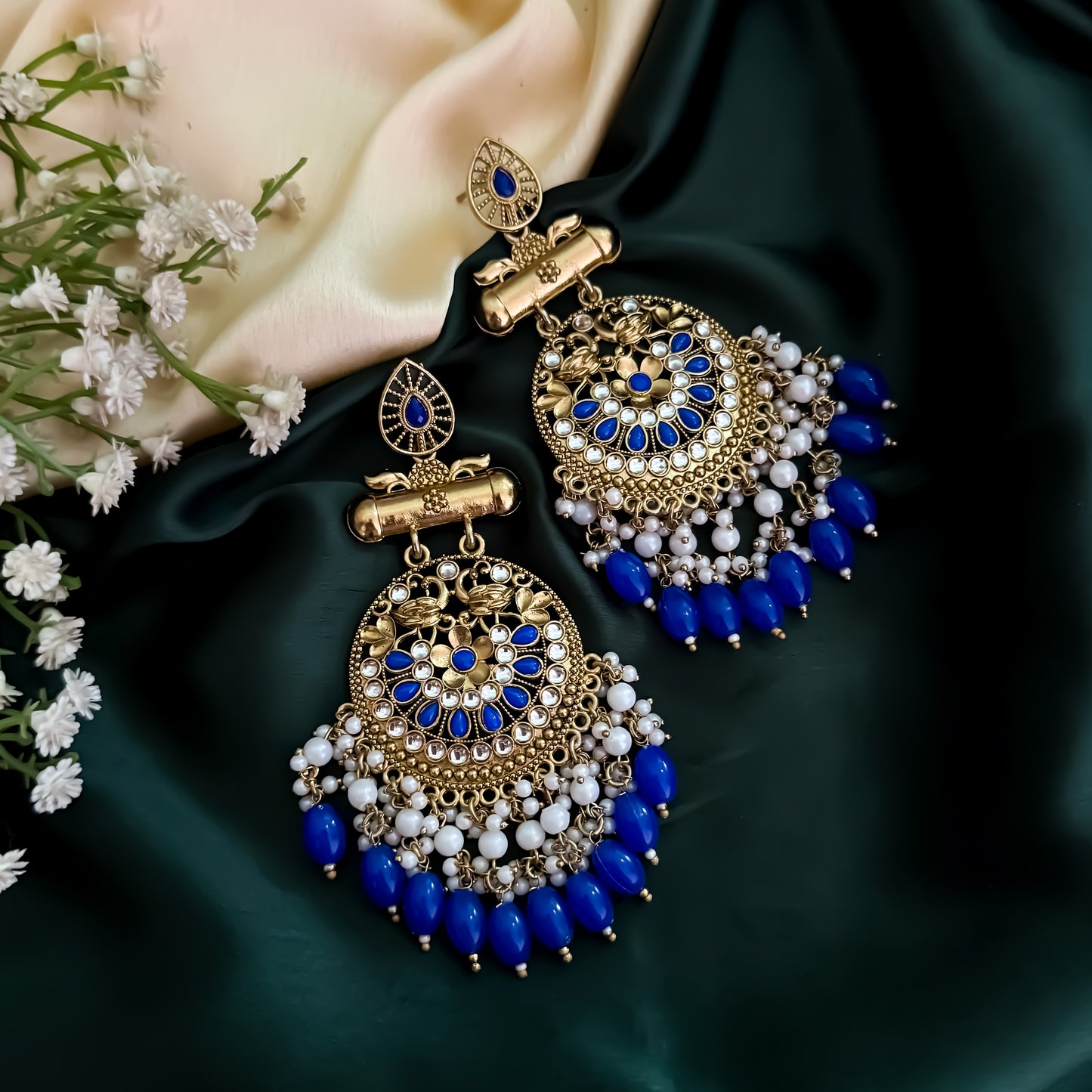 Preet Chandbali Earrings - Blue