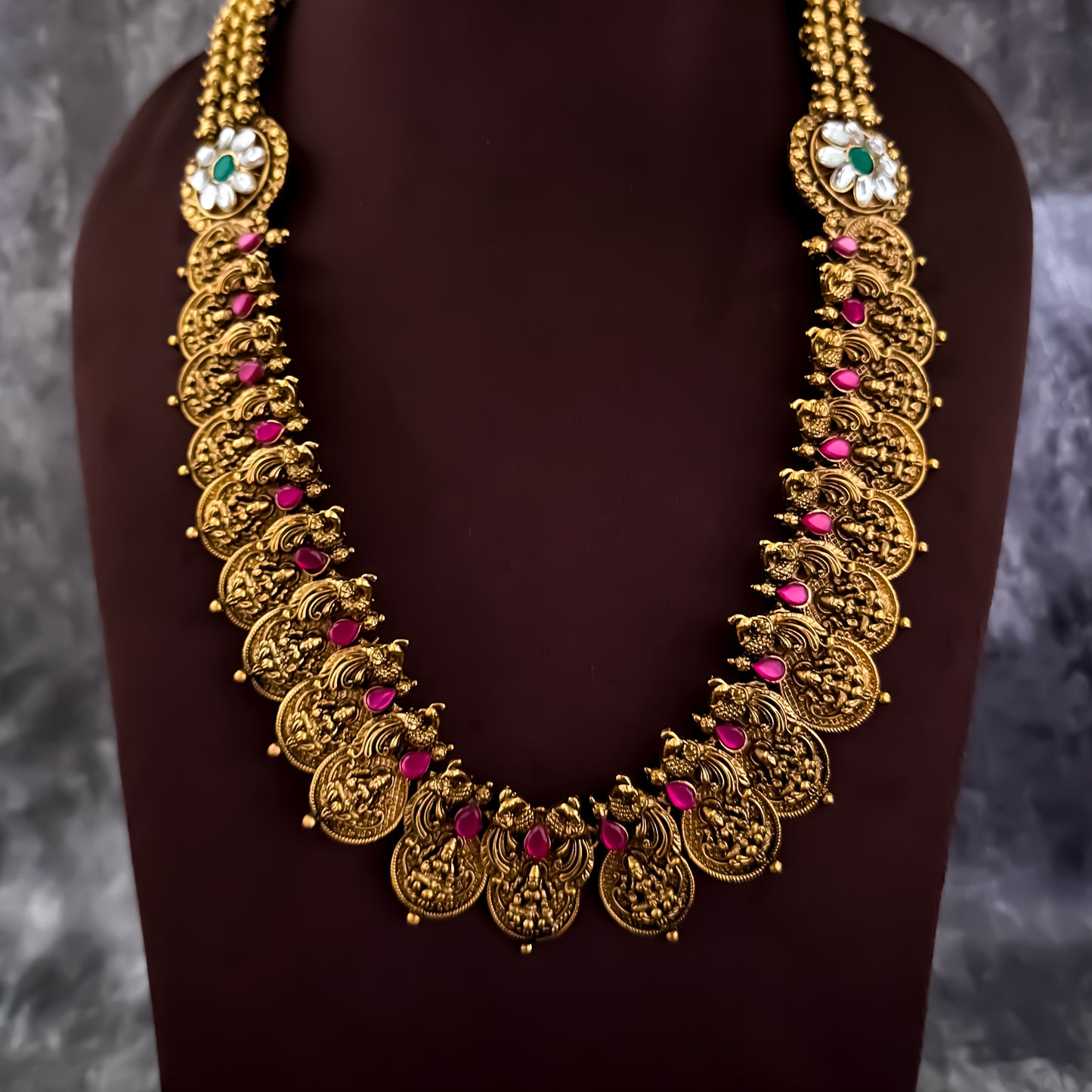 Rajitha Lakshmi Coin Long Necklace Set