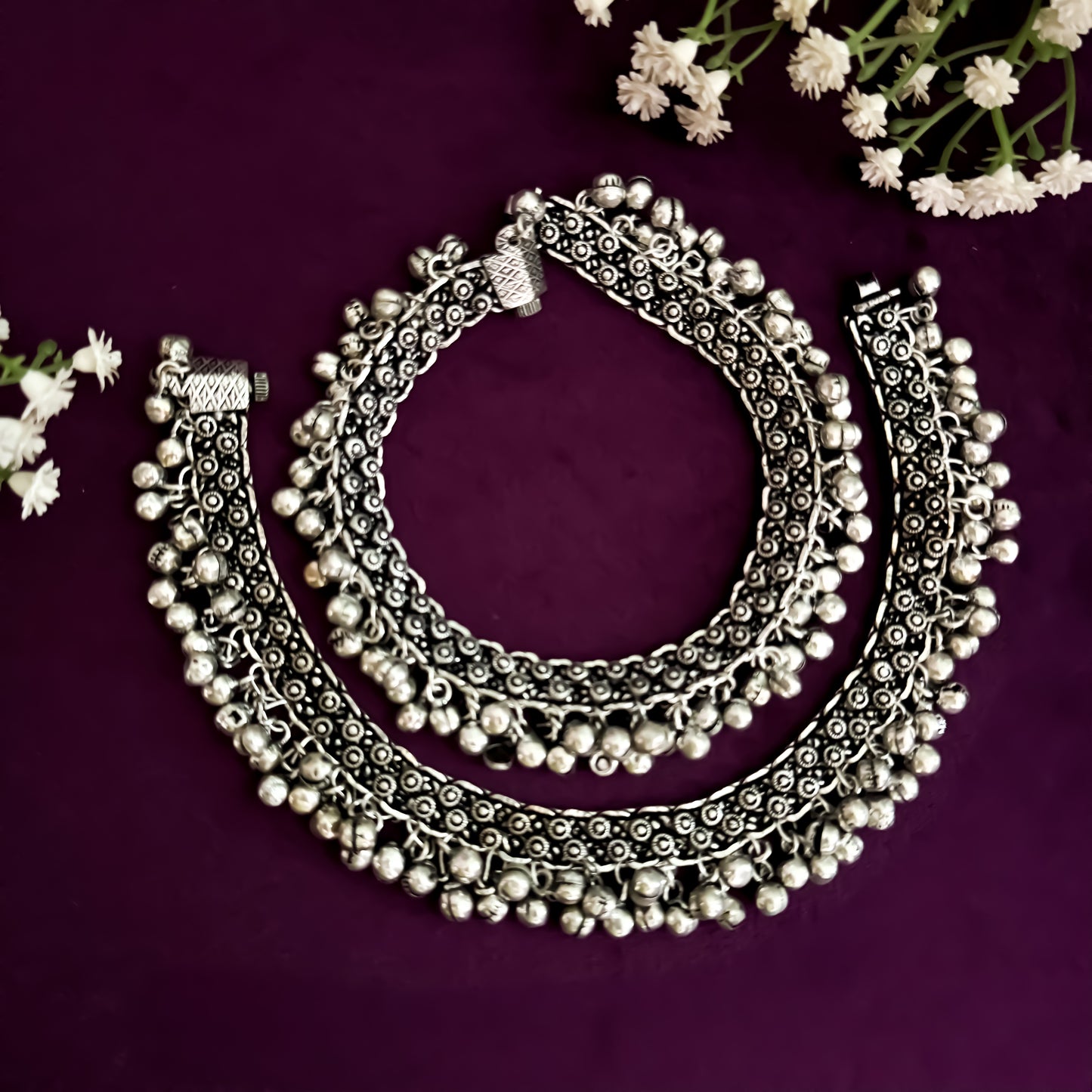 Anvitha German Silver Anklet/Payal