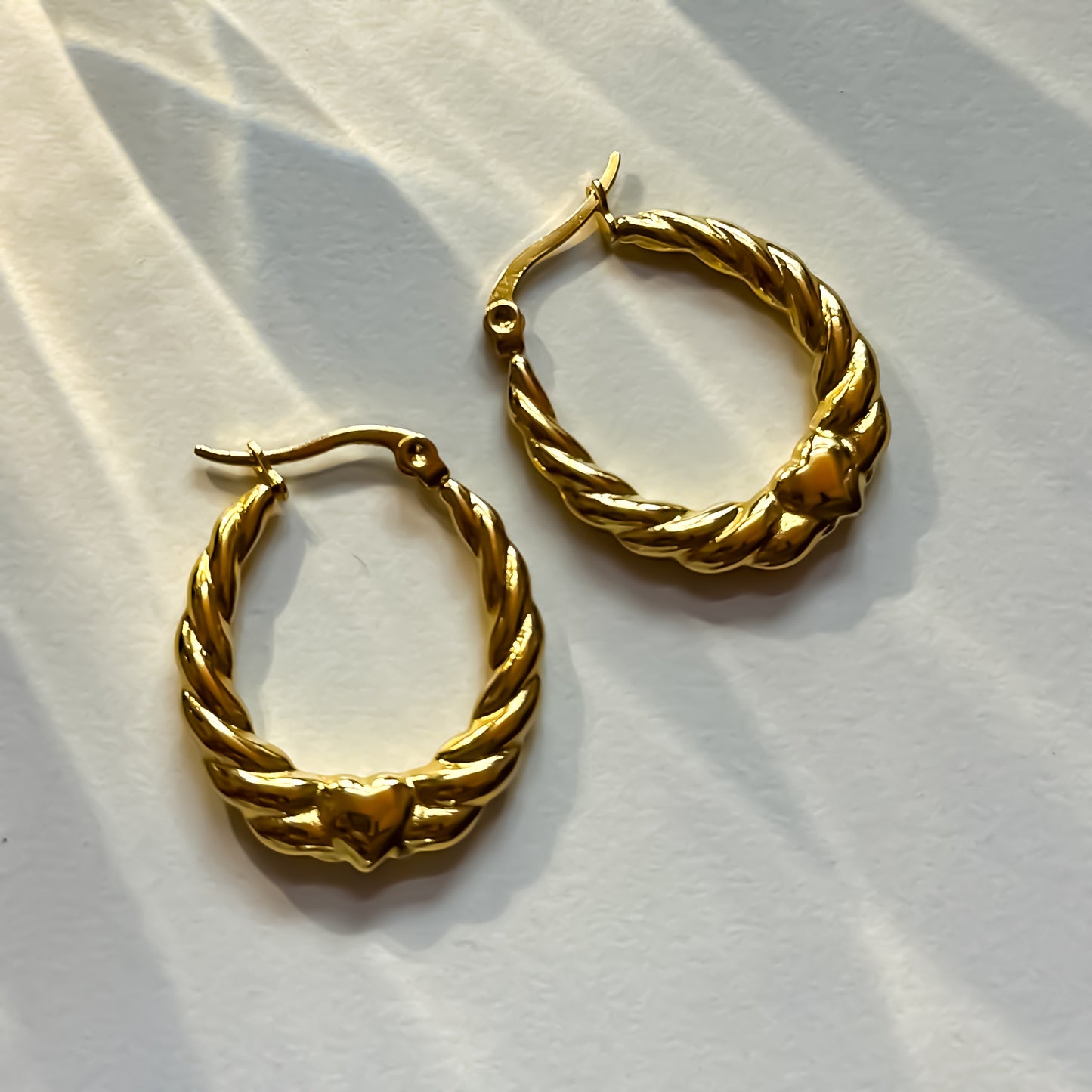 Harley Golden Anti Tarnish Hoop Earrings