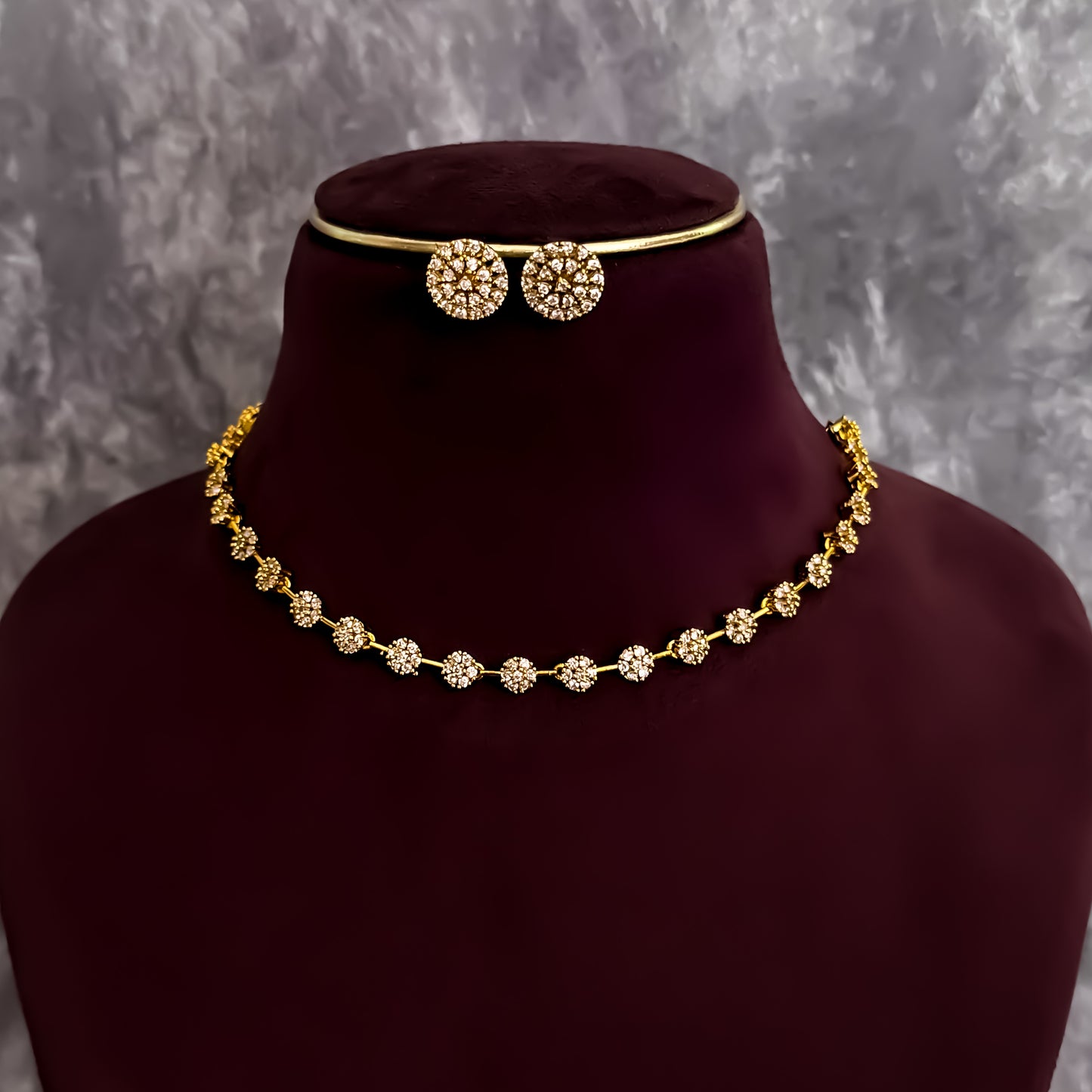 Daisy Diamond Minimal AD Necklace Set