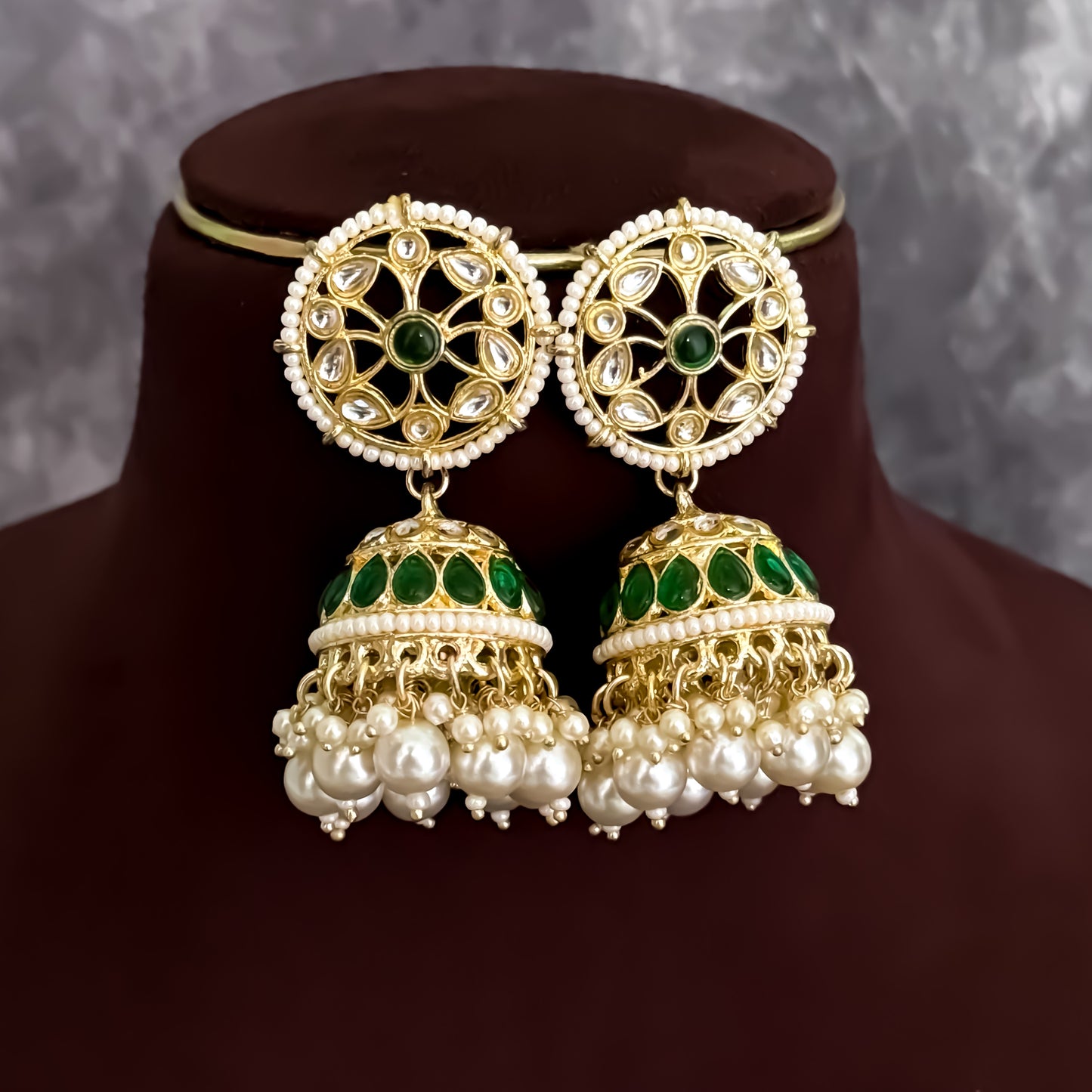 Swara Kundan Rani Haar Long Necklace Set - Green