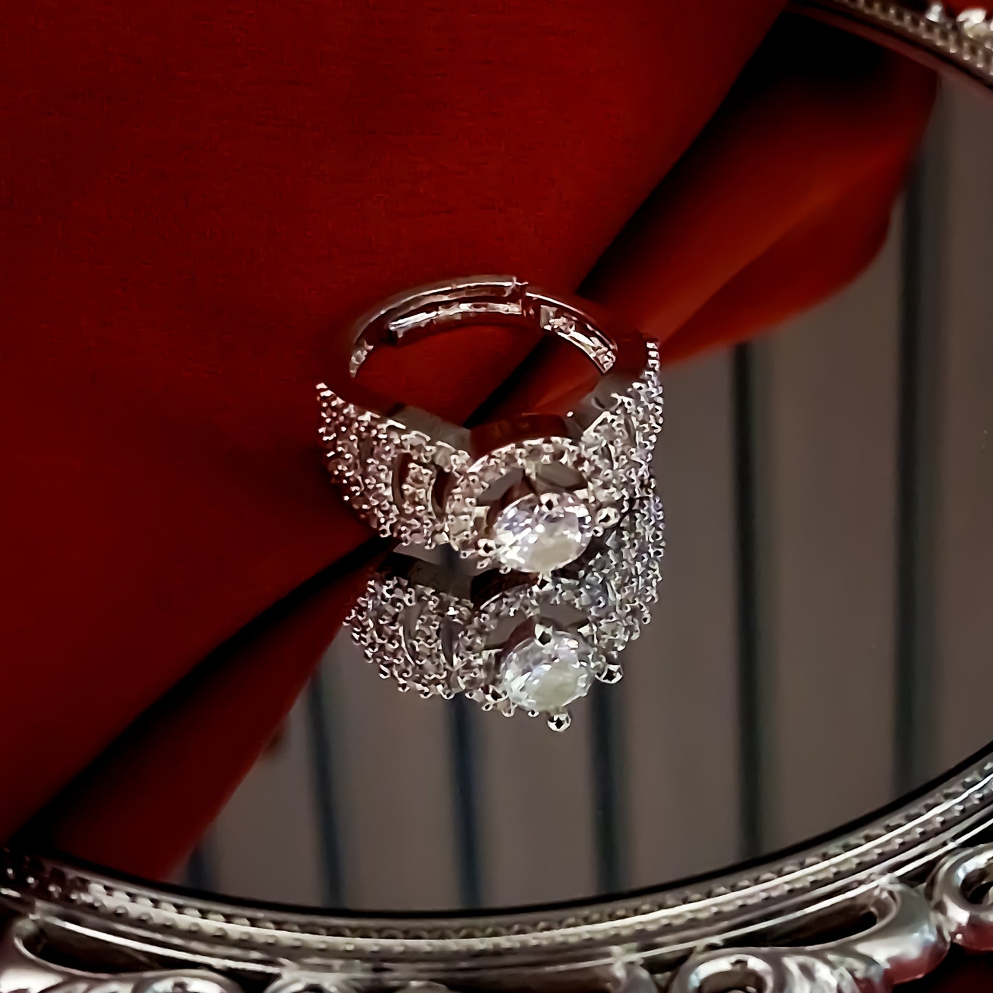 Avene American Diamond (AD) Silver Adjustable Ring