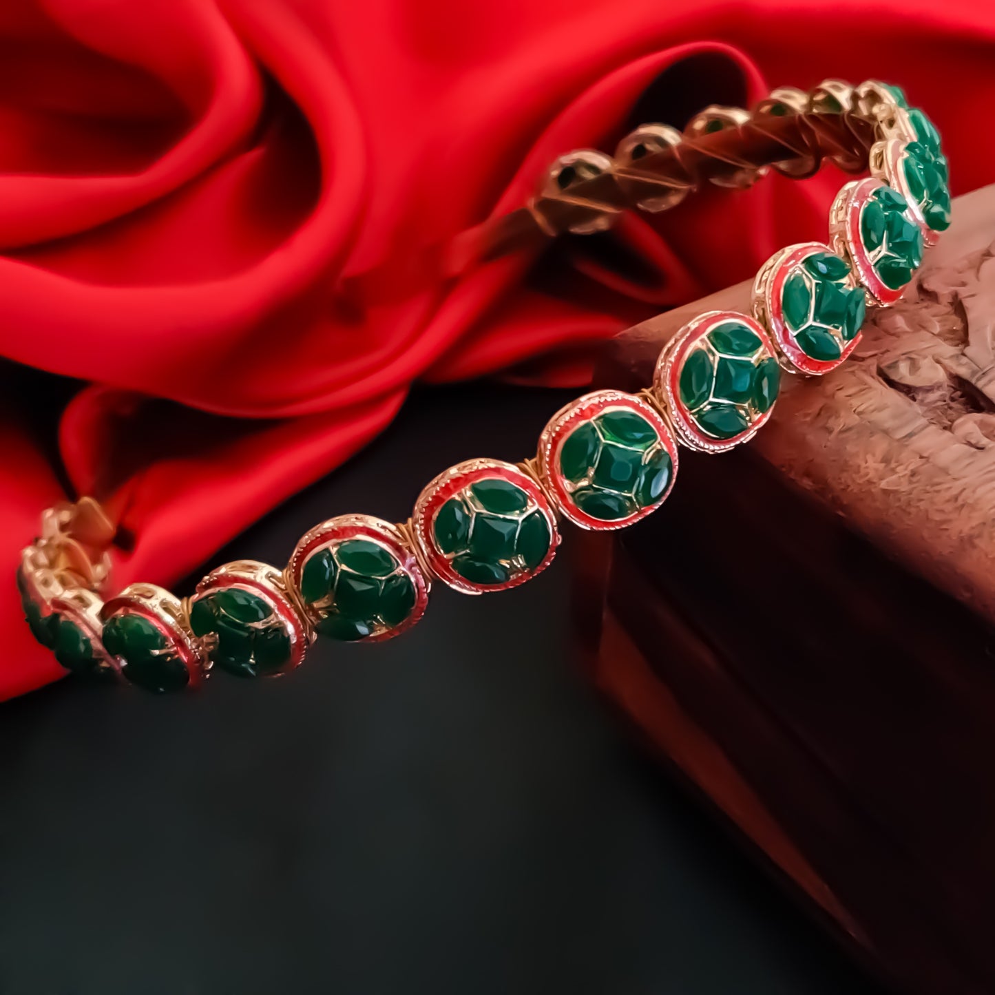Keshini Ethnic Hair Band - Green