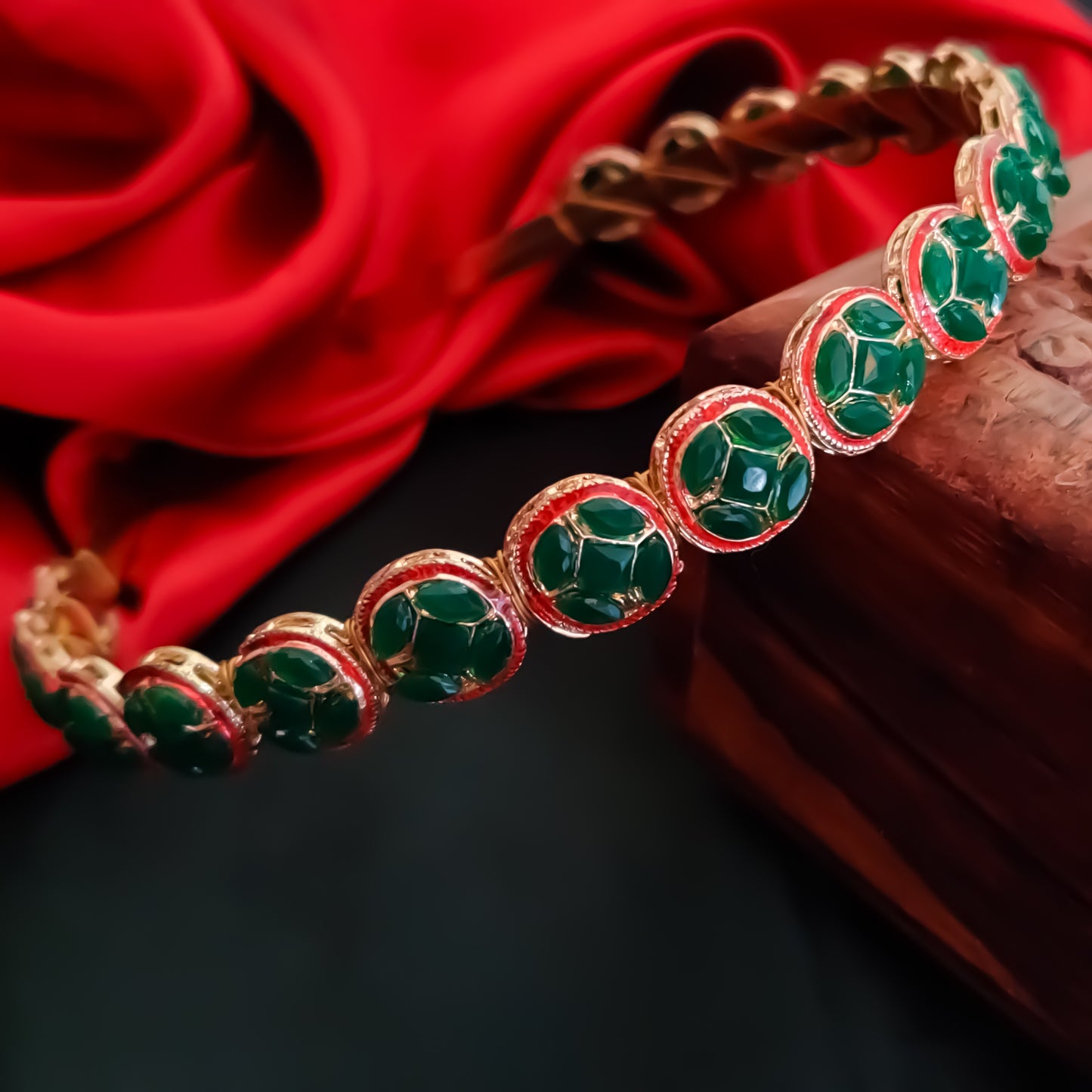 Keshini Ethnic Hair Band - Green