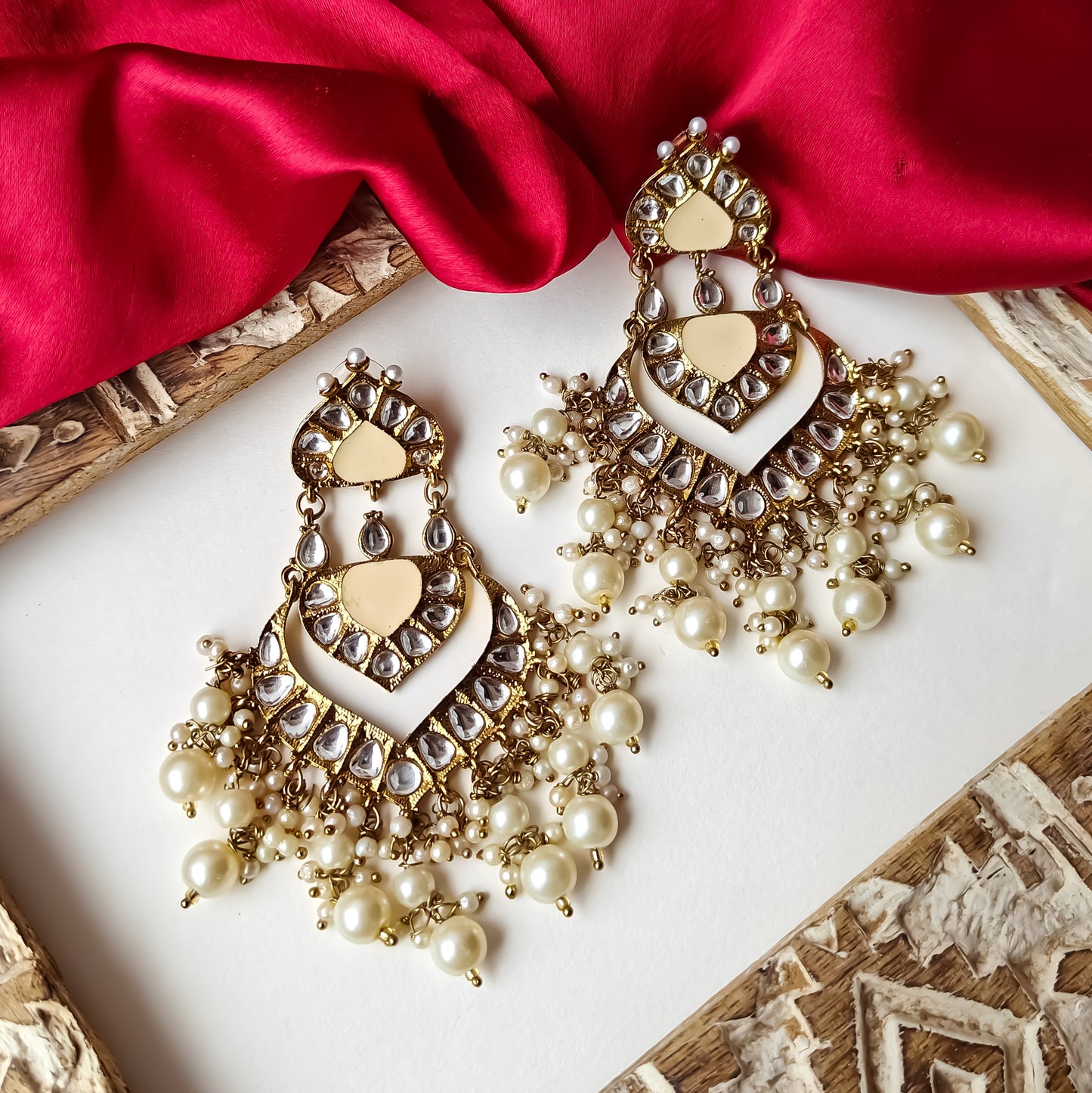 ANOKHI MEENAKARI CHANDBALI EARRING - GOLDEN