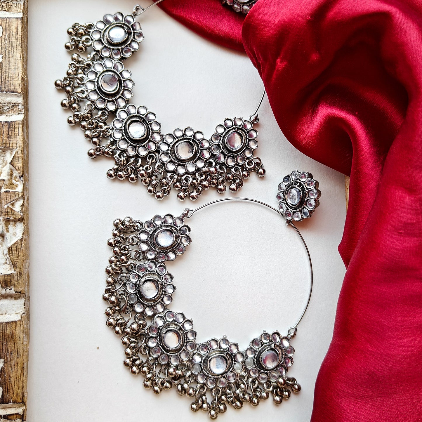 Mohey Chandbali Silver Earrings