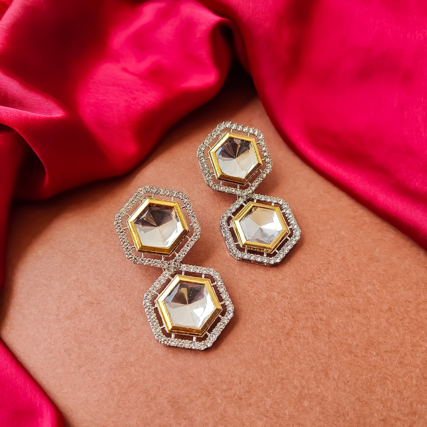 Anisa Polki Look Alike Necklace Set with Earrings